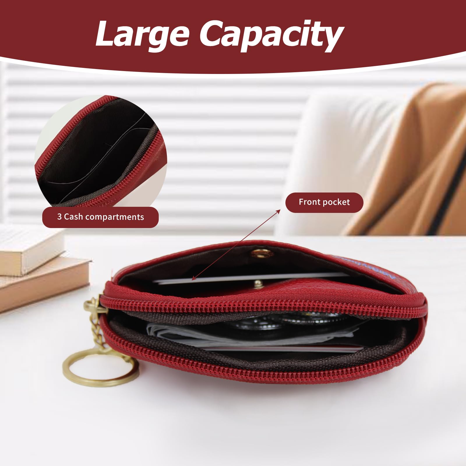 adistylinno-change-purse-porte-monnaie-rouge-zip-synth-tique image 4