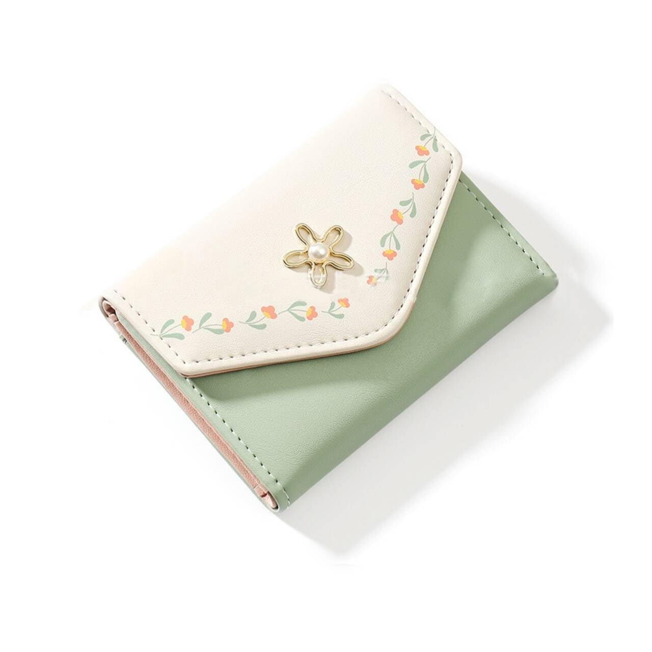 adistylinno-women-s-wallet-portefeuille-femme-vert-floral-compact image 1