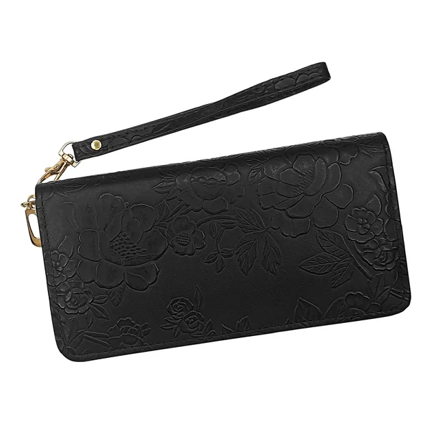 adistylinno-women-s-wallet-portefeuille-long-noir-floral image 1