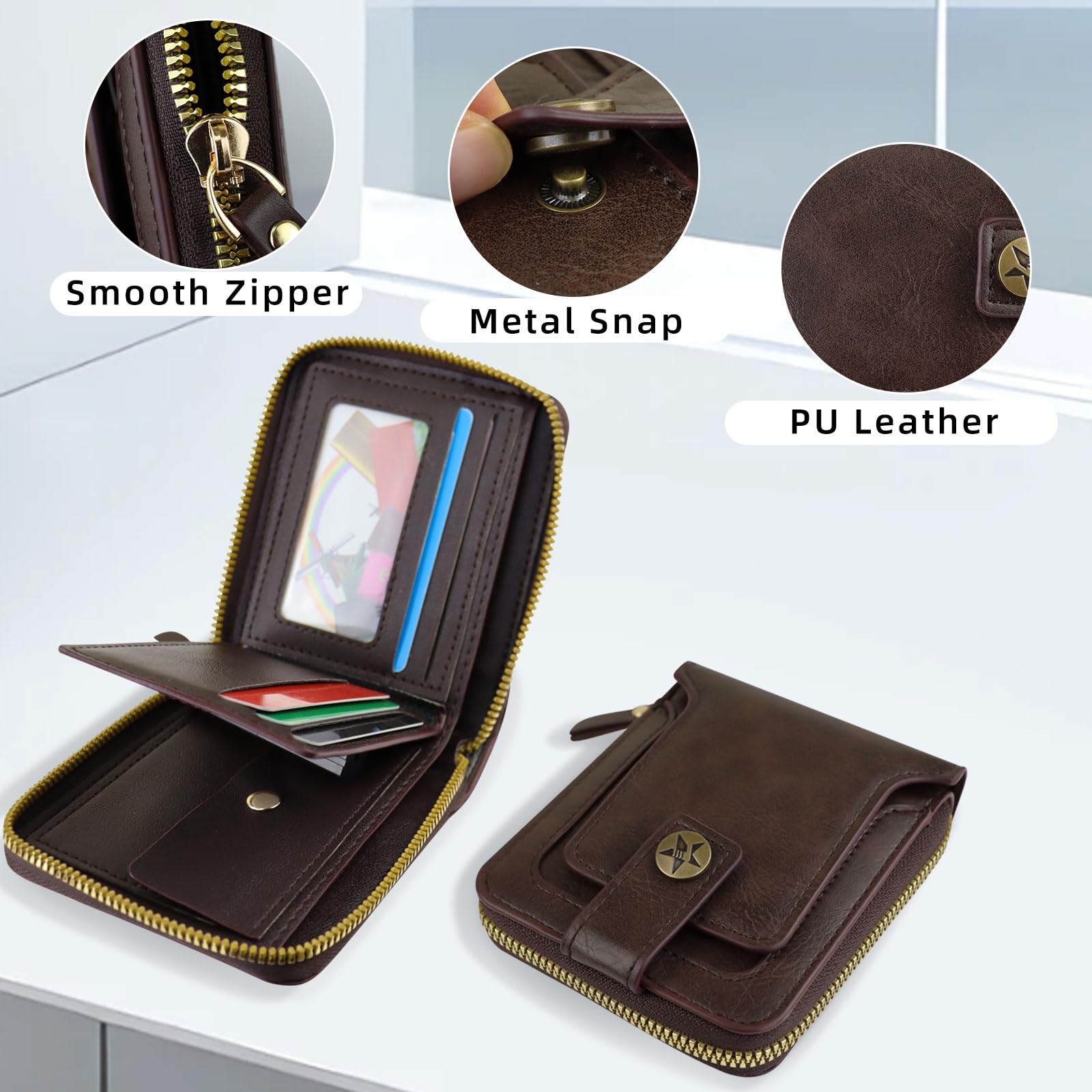 adistylinno-men-s-wallet-portefeuille-homme-marron-fonc-zip-8-cartes image 3