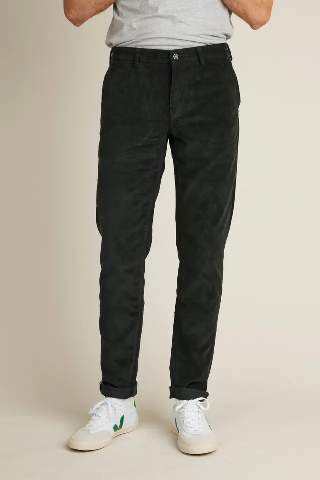 le-pantalon-chino-velours-vert-sapin-pantalon-chaud-hiver image 1