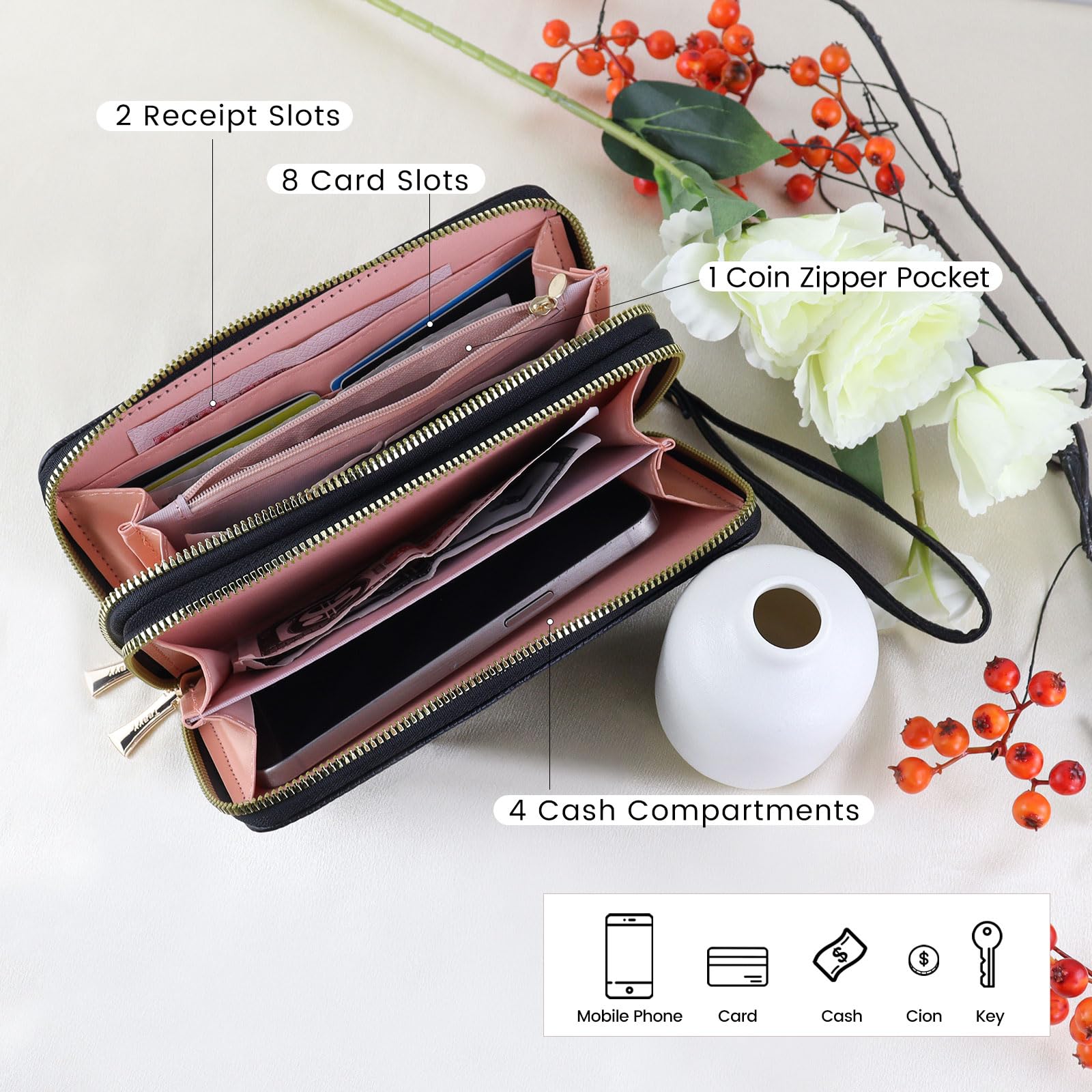 adistylinno-women-s-wallet-portefeuille-long-noir-dragonne-t-l-phone image 3