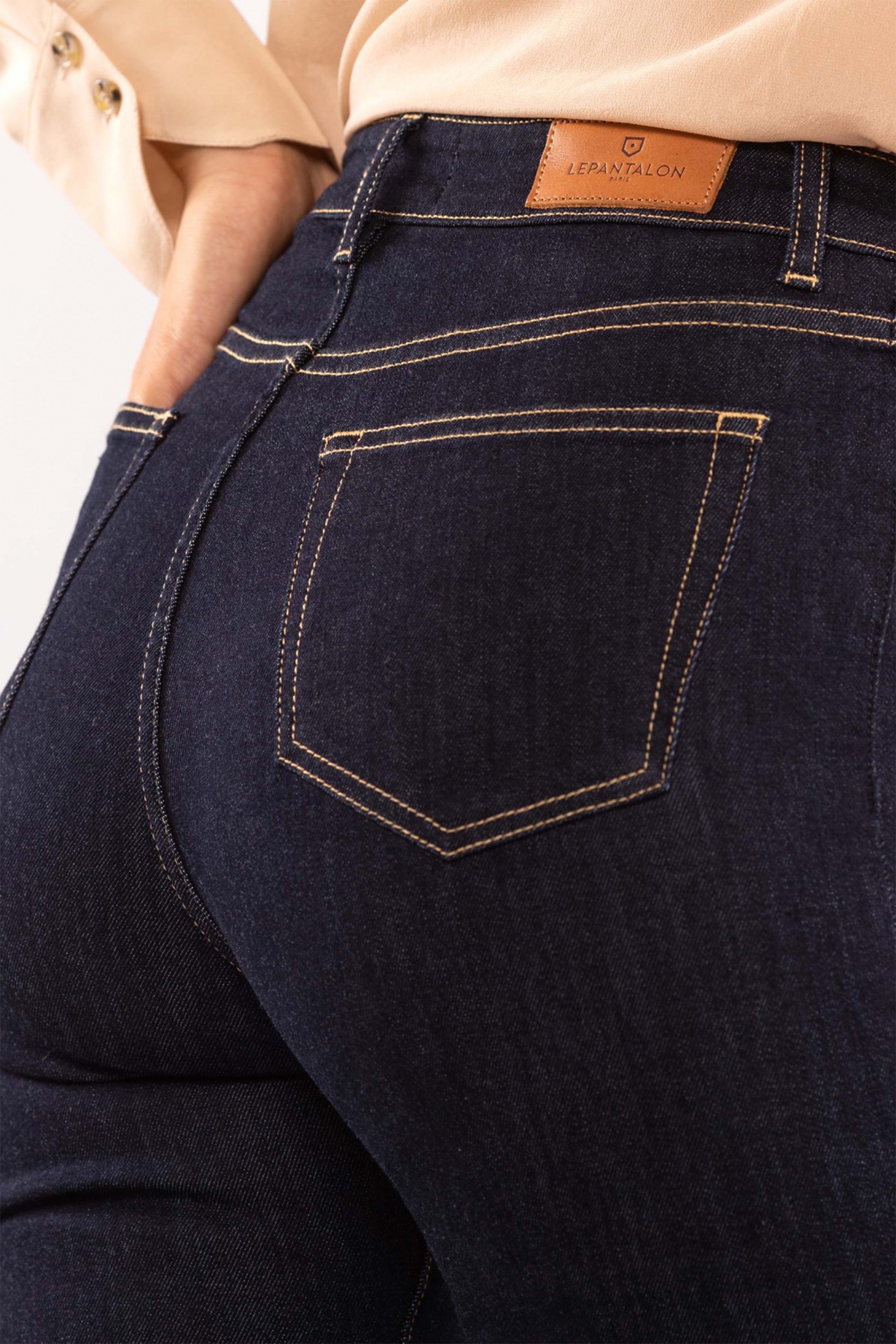 le-pantalon-jean-slim-taille-haute-brut-femme-stretch image 2