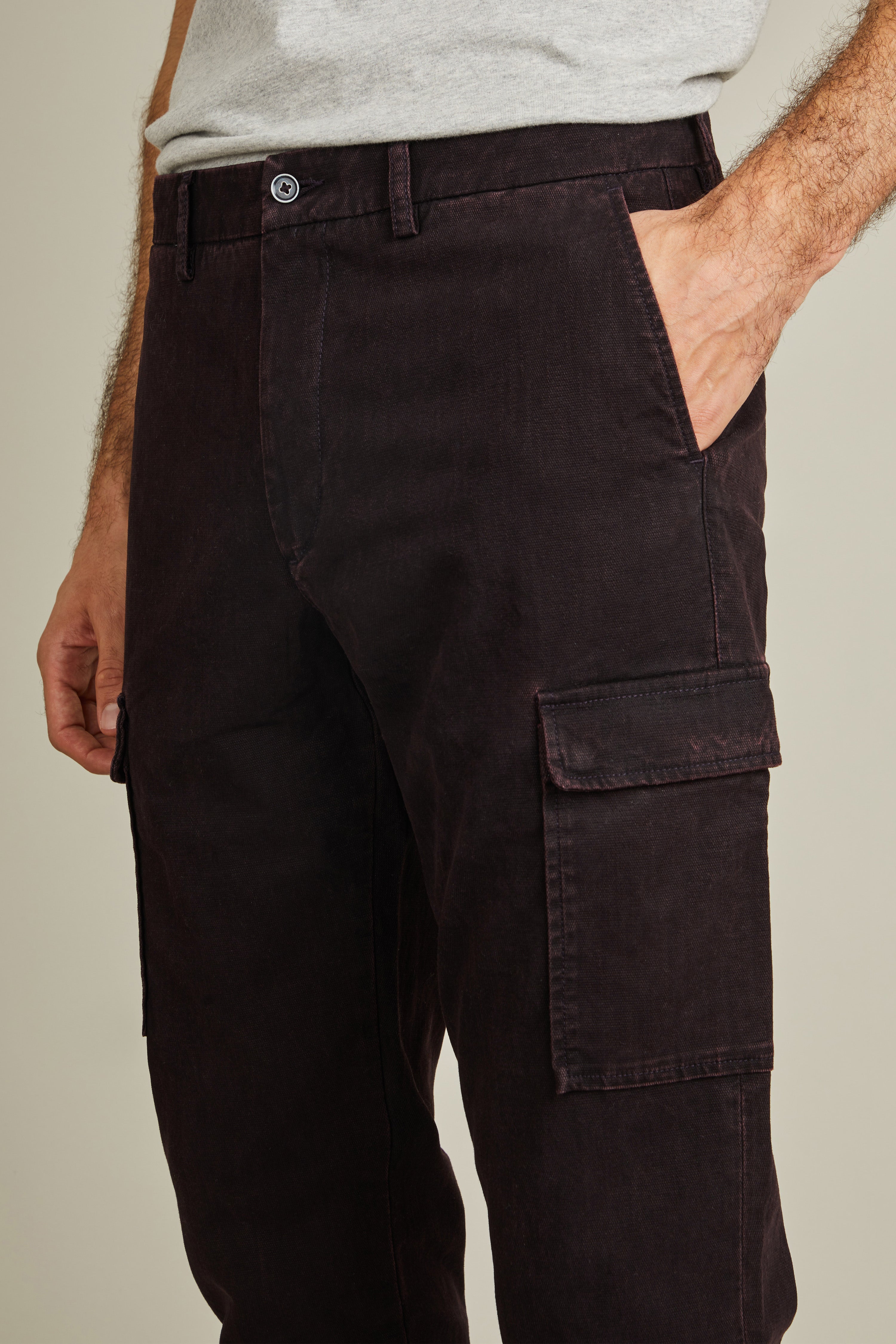 le-pantalon-cargo-fm-lpcar-5-pantalon-homme-bordeaux-coton image 2