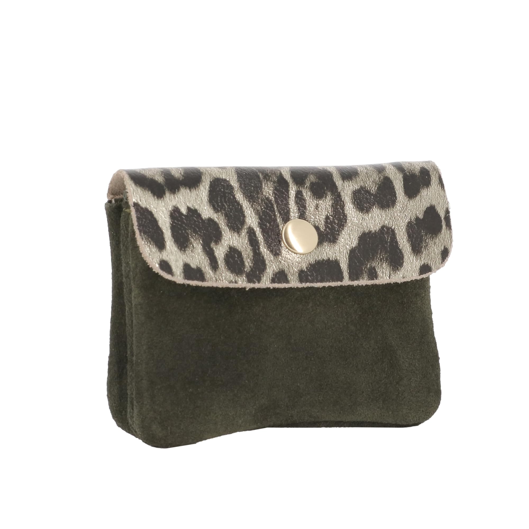 double-tree-porte-monnaie-cuir-kaki-l-opard-bi-mati-re image 2