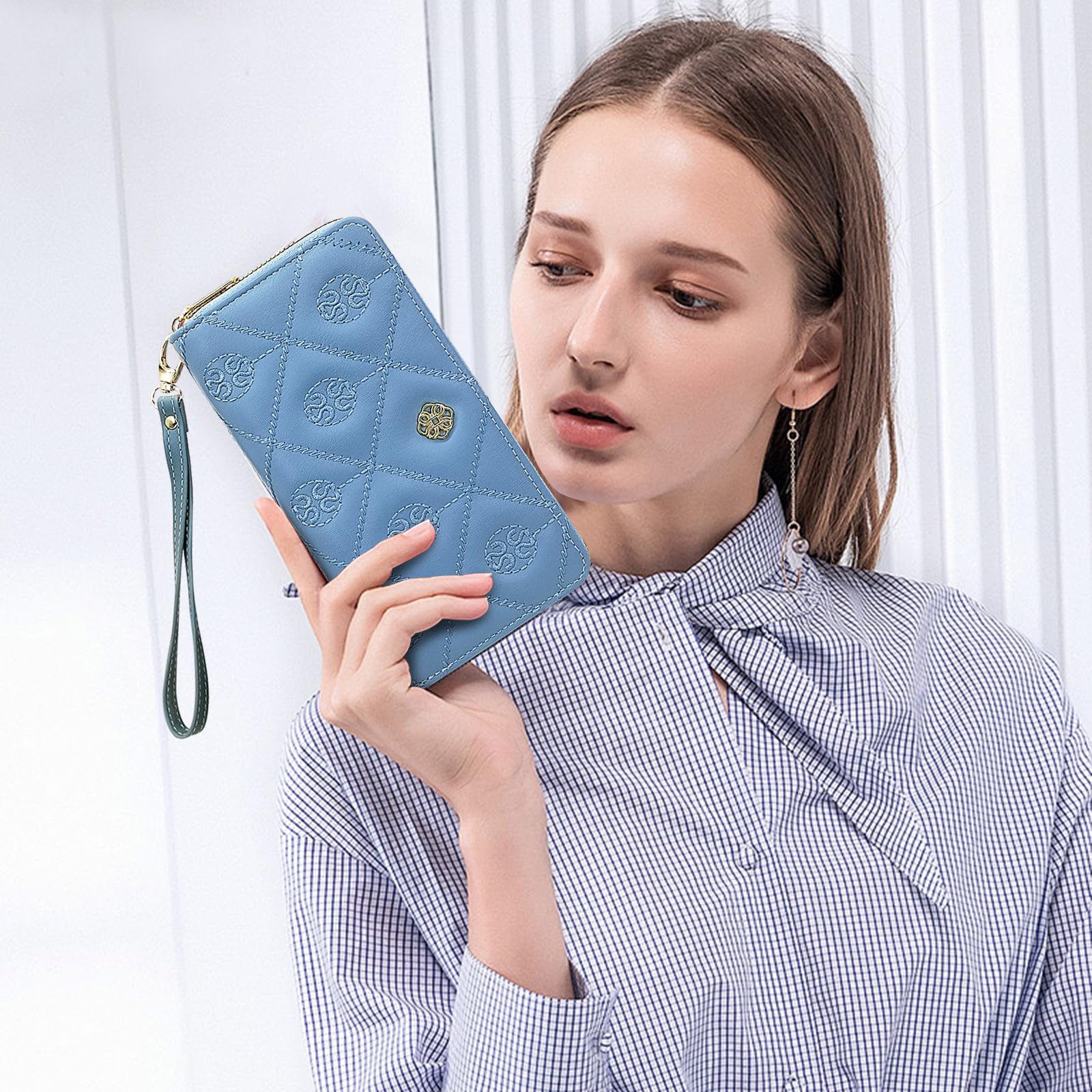 adistylinno-women-s-wallet-portefeuille-femme-bleu-double-zip image 7