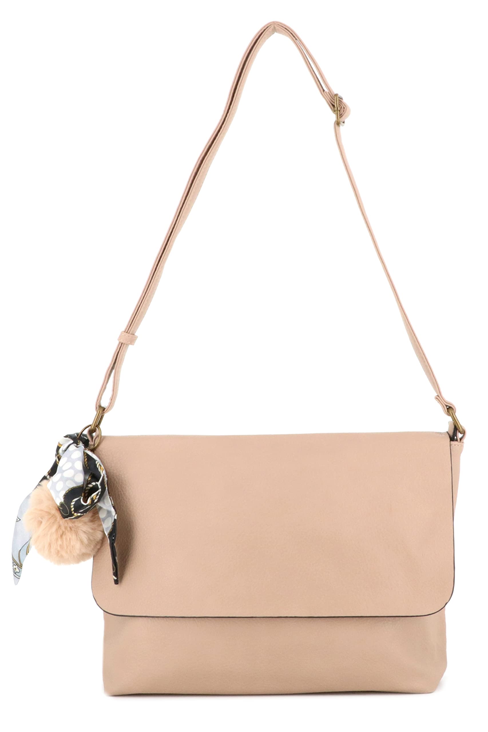 flora-co-sacs-bandouli-res-messenger-sac-bandouli-re-beige-pompon image 5