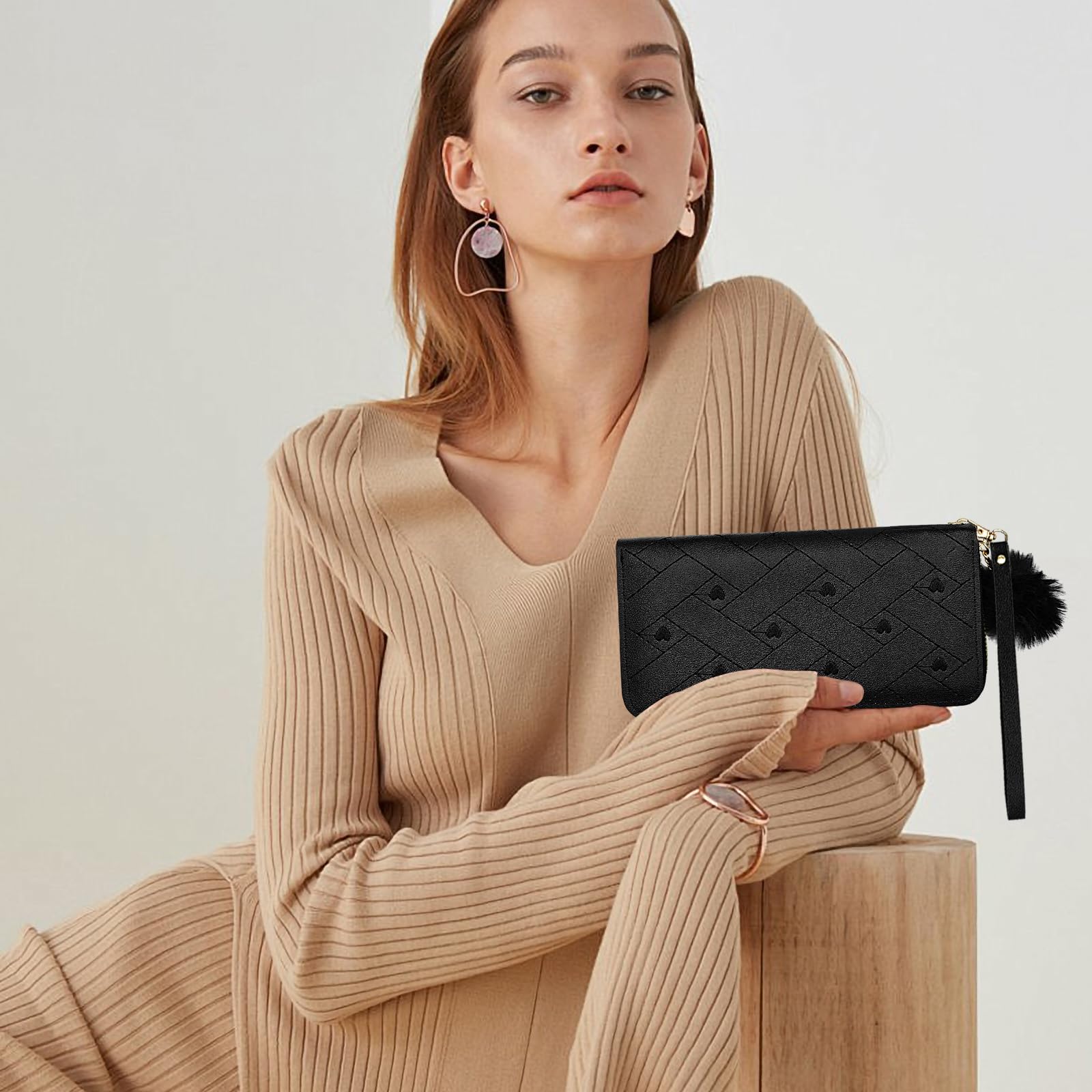 adistylinno-women-s-wallet-portefeuille-femme-noir-c-ur image 6