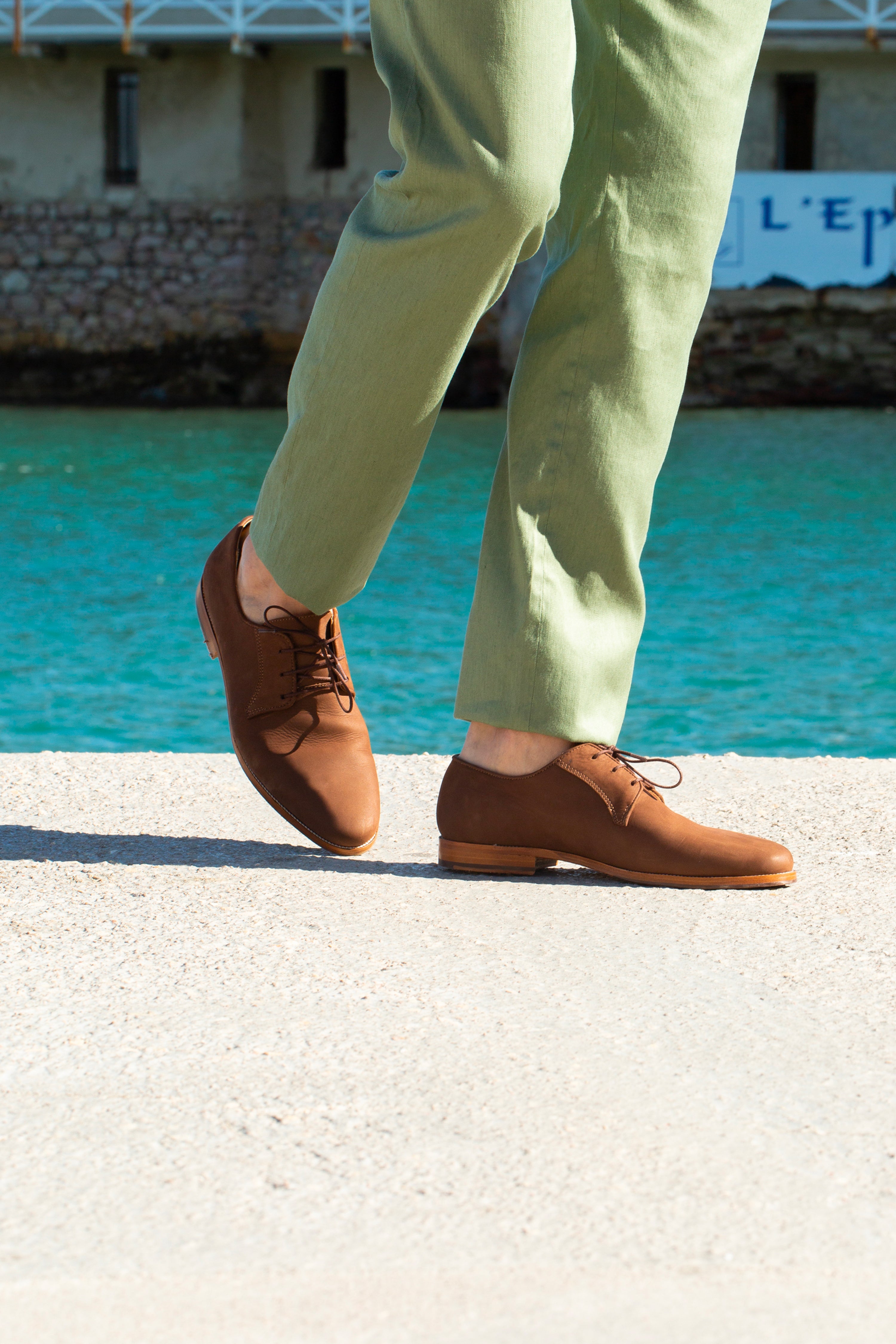 le-pantalon-chinos-homme-chino-coton-lin-kaki-pantalon image 6