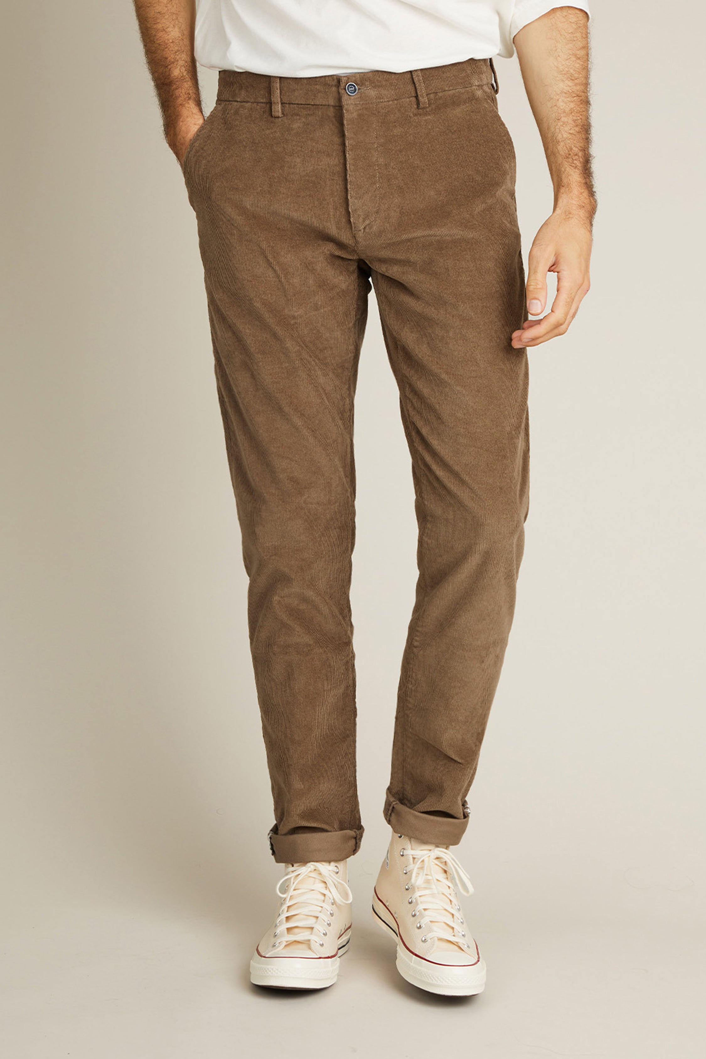 le-pantalon-velours-chino-homme-tabac-semi-slim-chaud image 1