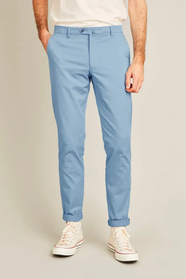 le-pantalon-chinos-homme-chino-bleu-pastel-pantalon-coton image 1