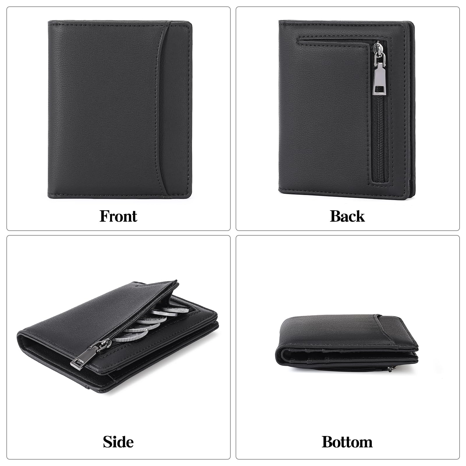 gaekeao-card-holder-wallet-porte-carte-homme-noir-rfid-zip image 6