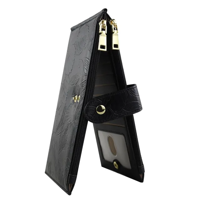 adistylinno-women-s-wallet-portefeuille-femme-noir-rfid-16-cartes image 1