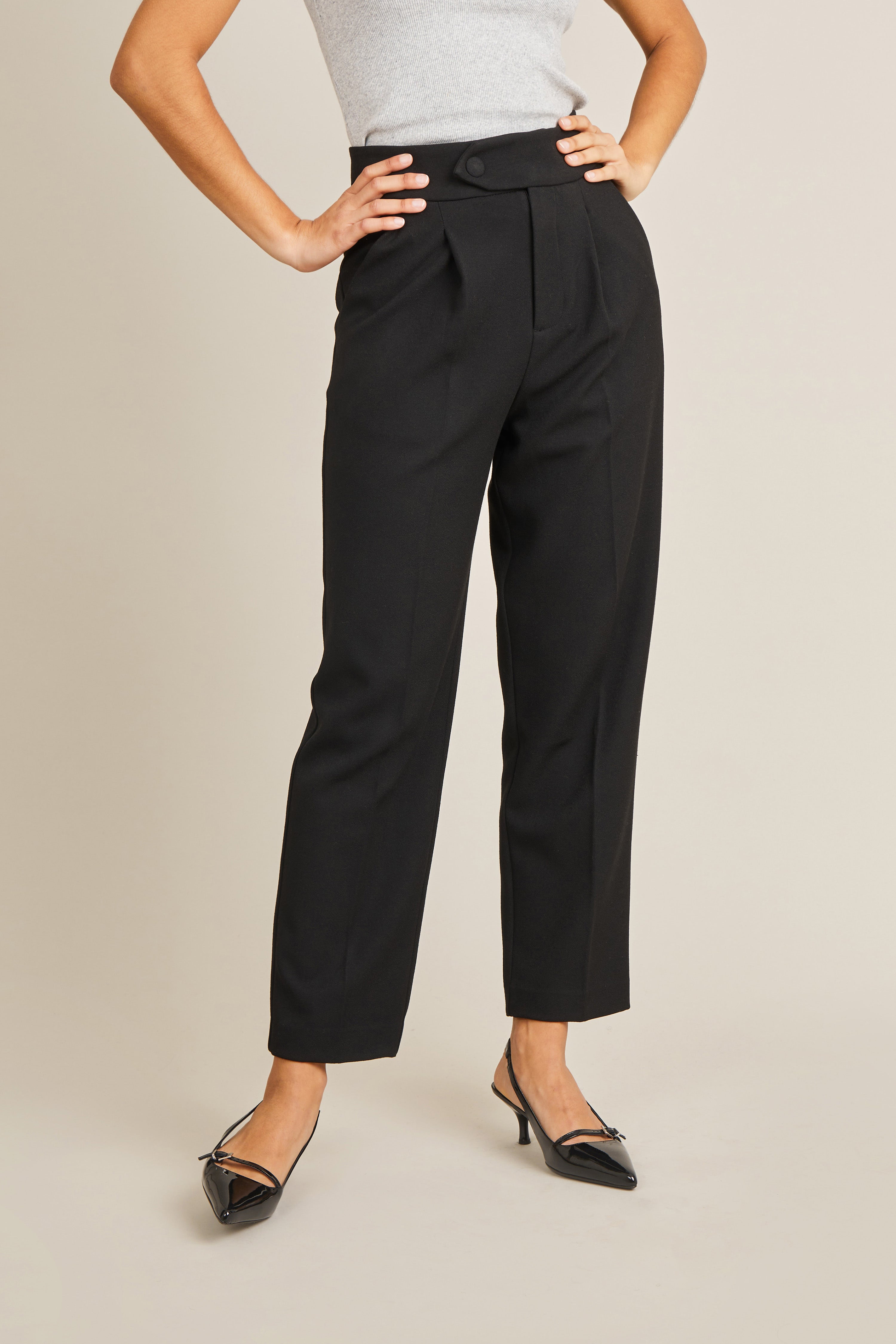 le-pantalon-pantalon-cigarette-cr-pe-noir-taille-haute image 4
