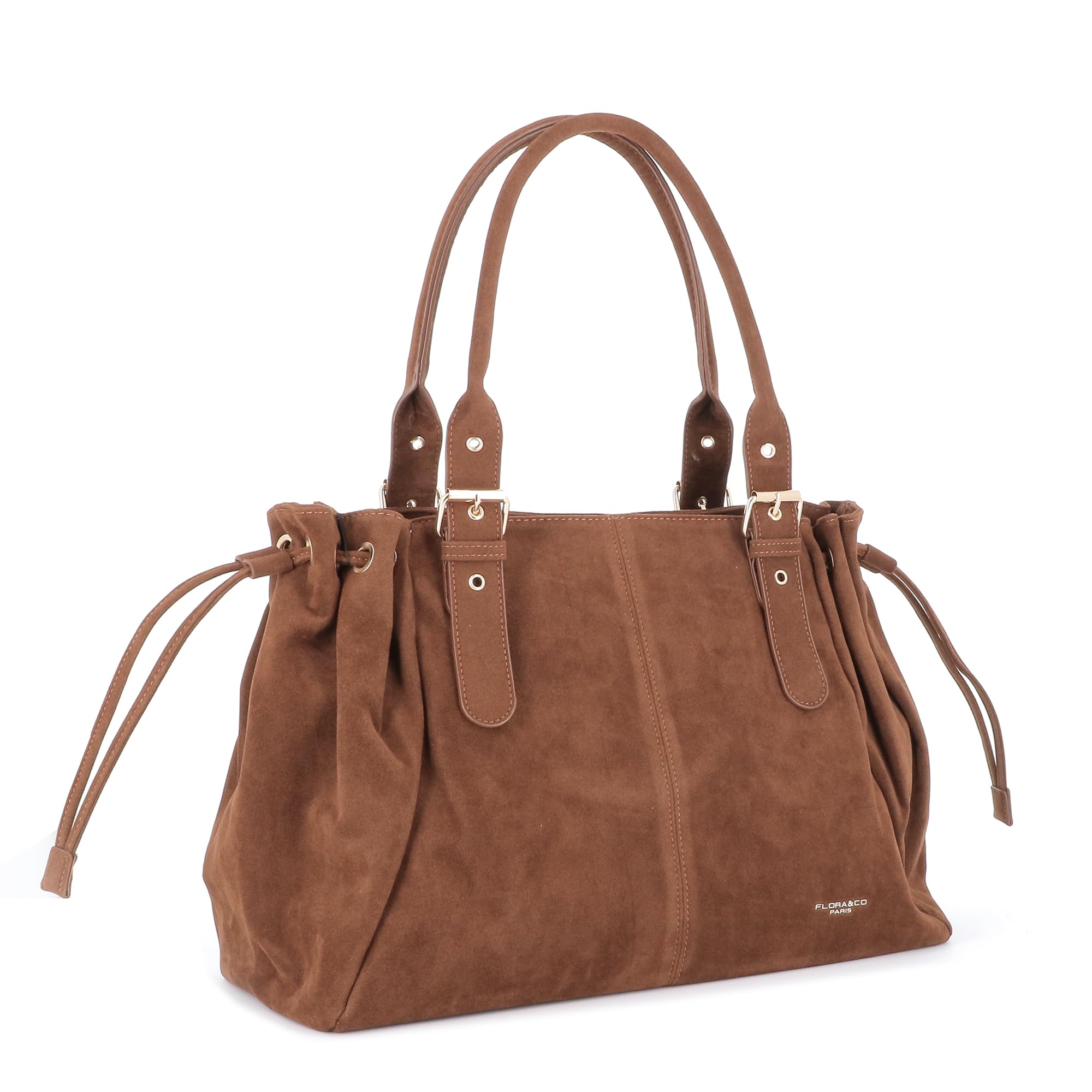 flora-co-sac-cabas-bowling-camel-daim-fourre-tout-a4 image 3