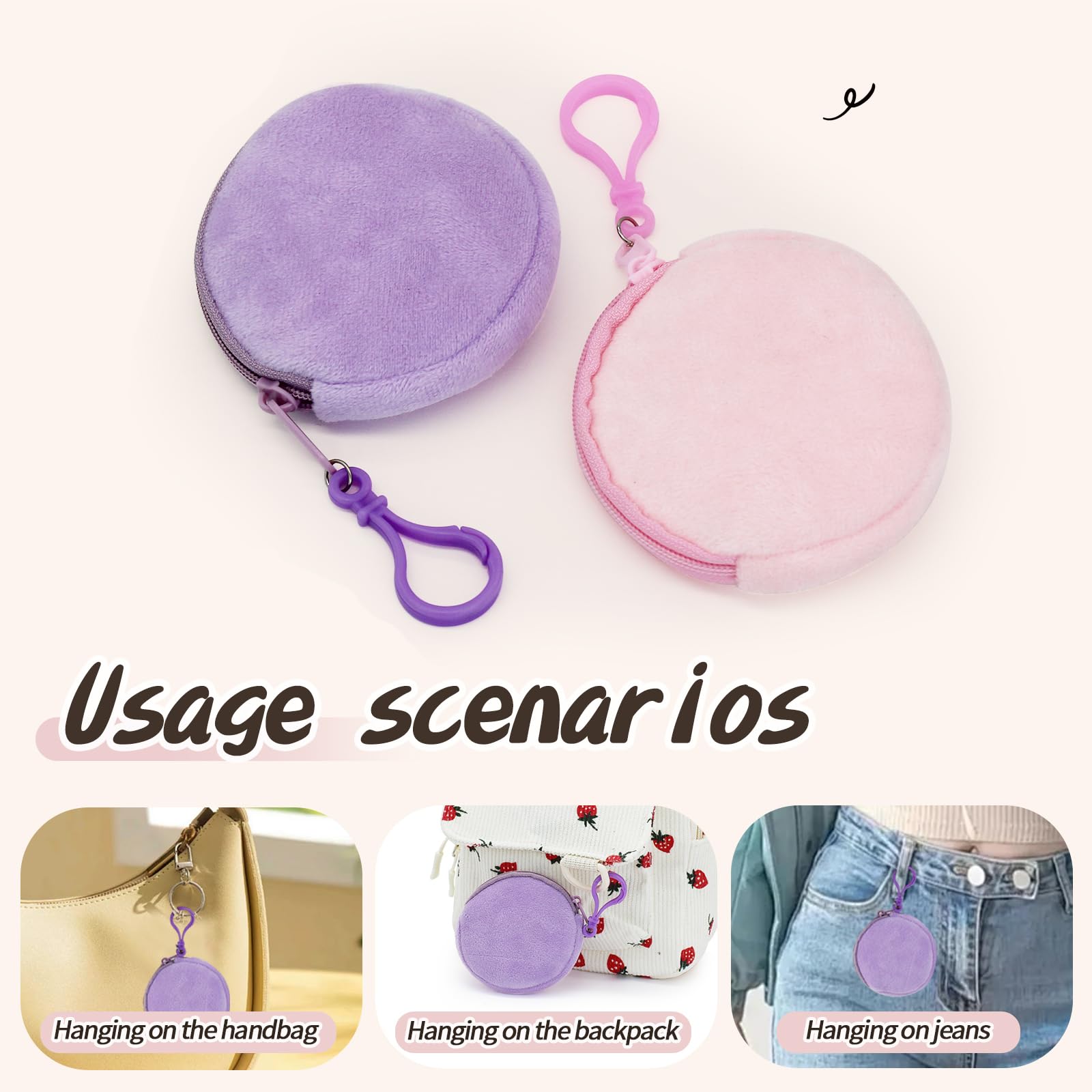 adistylinno-change-purse-porte-monnaie-rond-rose-violet-lot-2 image 4