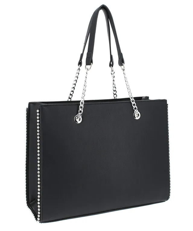 double-tree-sac-main-noir-cabas-cha-ne-perle-format-a4 image 1