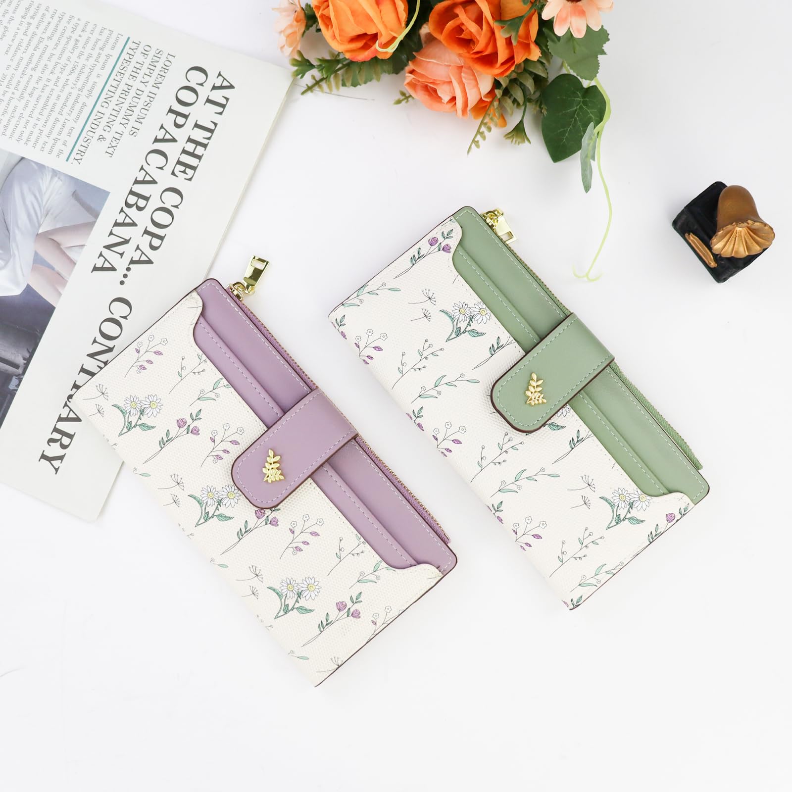 adistylinno-women-s-wallet-portefeuille-femme-vert-floral image 6