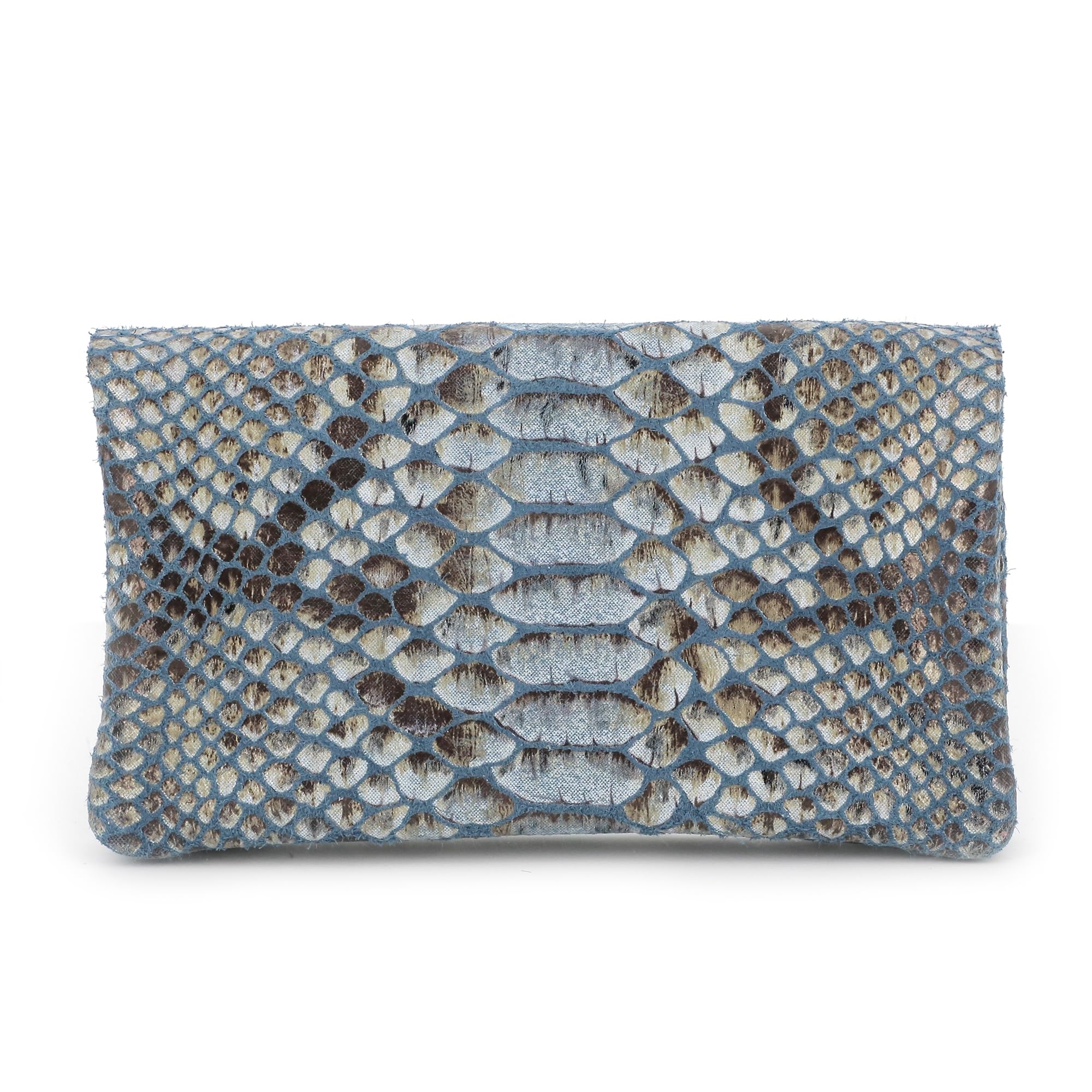 double-tree-porte-monnaie-cuir-python-bleu image 3