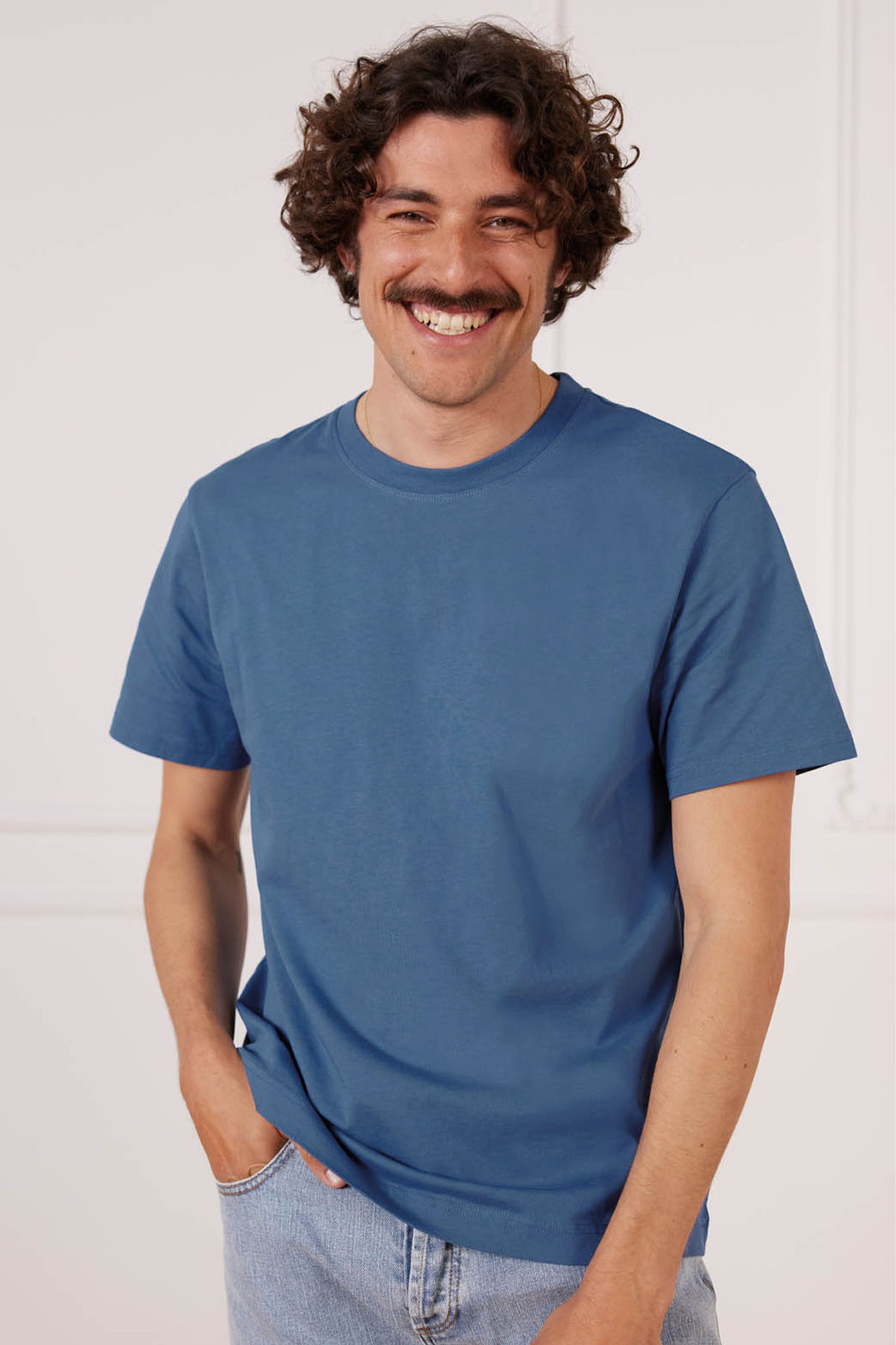 le-pantalon-tee-shirt-t-shirt-homme-bleu-coton-bio-taille-m image 3