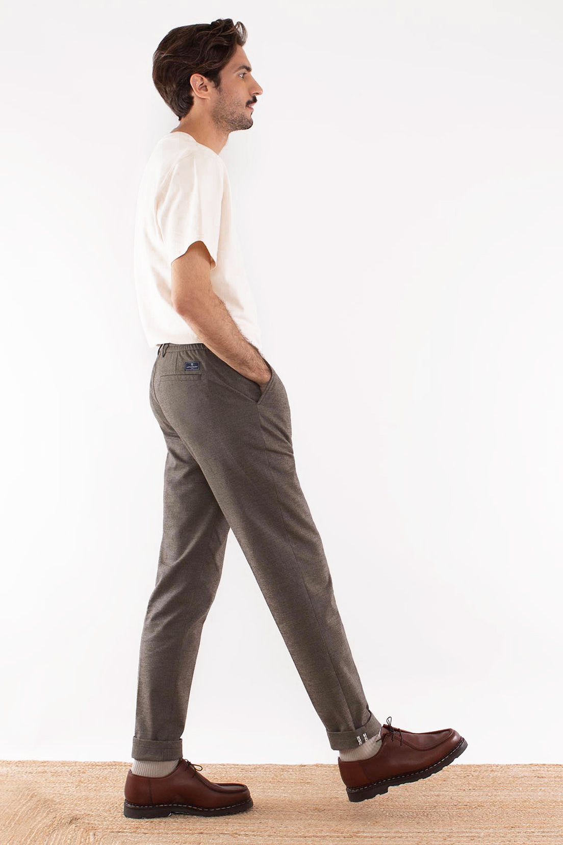 le-pantalon-pantalon-chaud-beige-homme-flanelle image 4