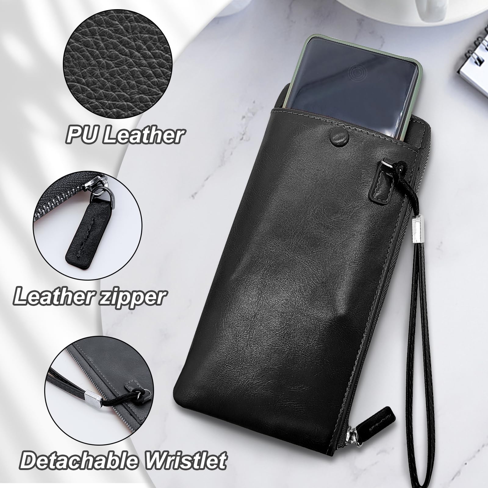 adistylinno-men-s-wallet-portefeuille-long-homme-noir-cuir-pu-zip image 3