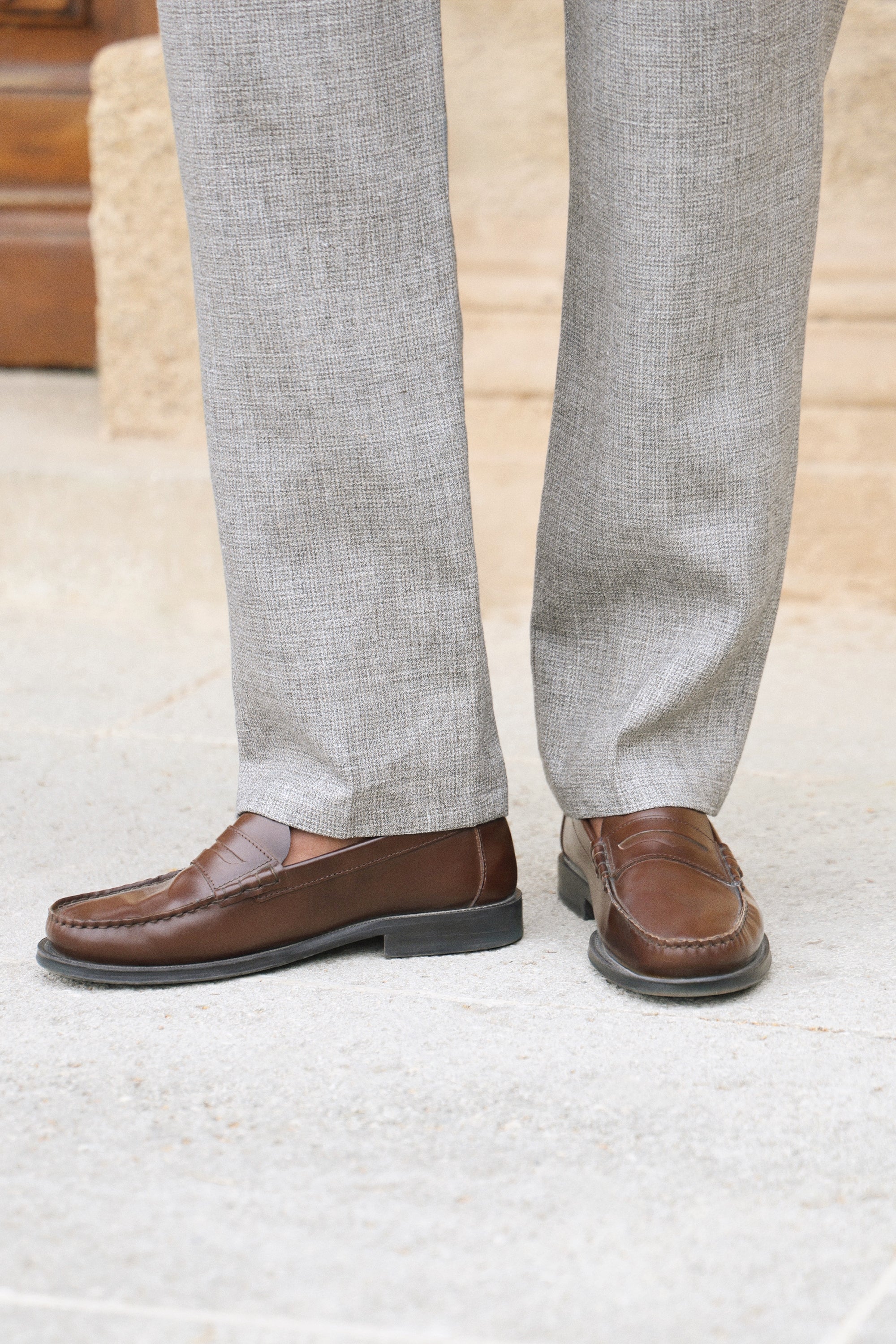 le-pantalon-pantalons-pinces-pantalon-lin-homme-pied-de-puce image 8