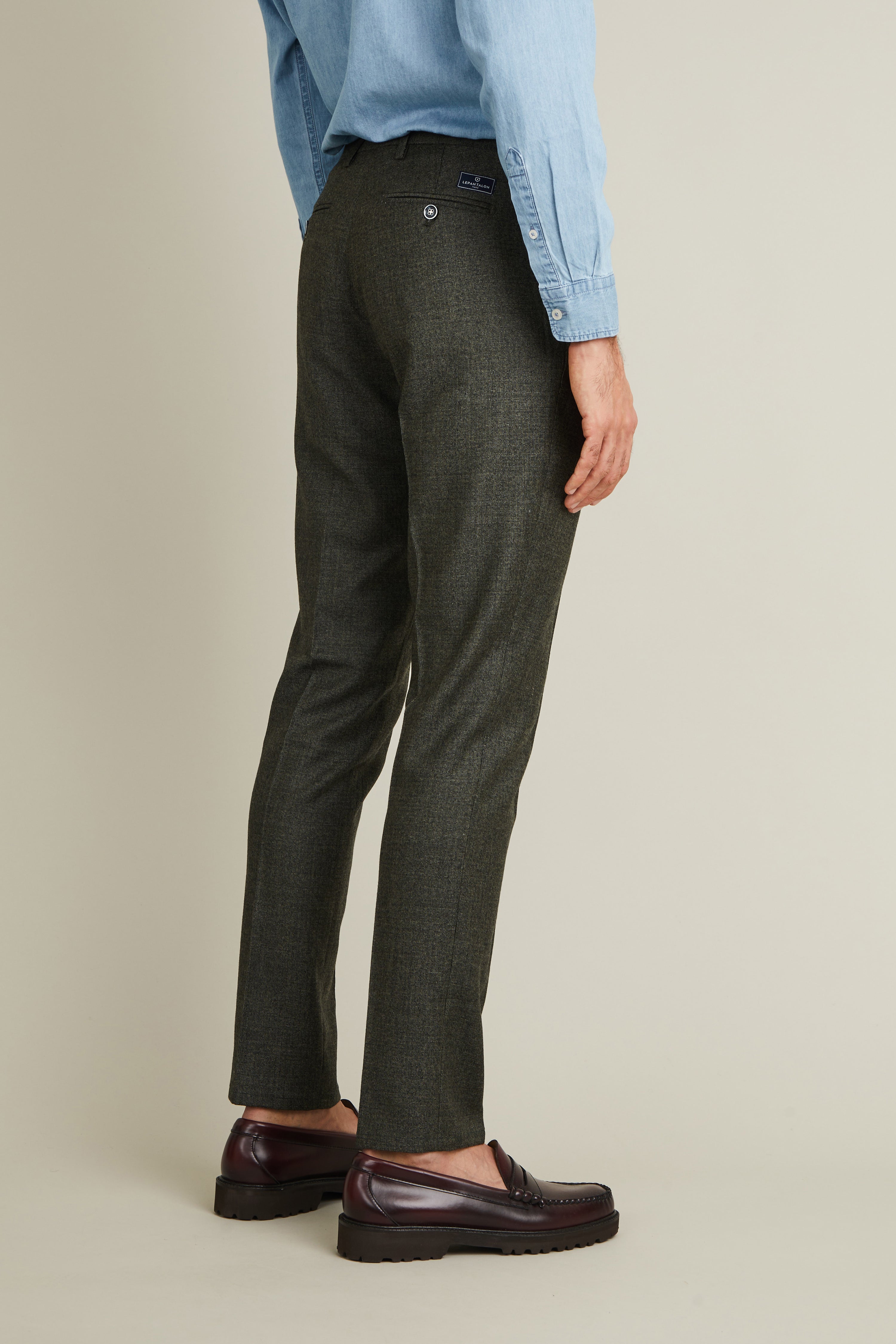 le-pantalon-flanelle-homme-pantalon-vert-tweed-m-rinos image 4