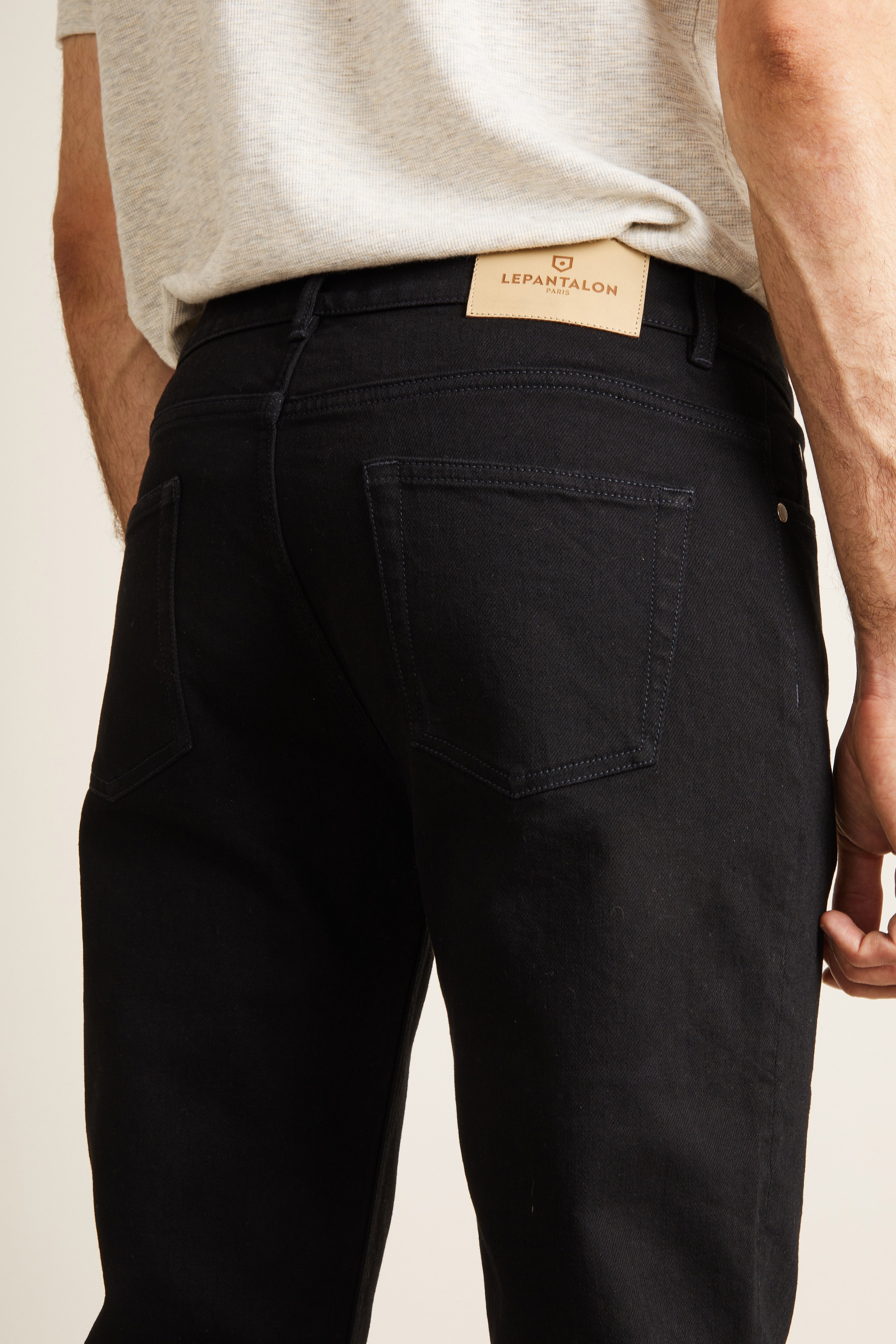 le-pantalon-jeans-homme-fm-lpje-10-jean-noir-semi-slim-coton image 5
