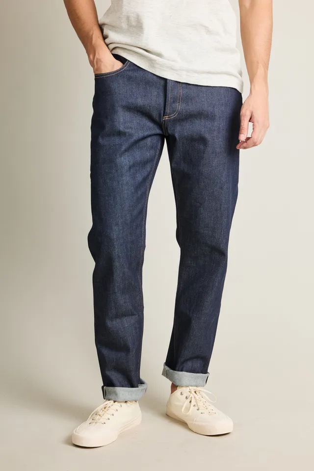 le-pantalon-jeans-homme-selvedge-bleu-coton-bio-semi-slim image 1