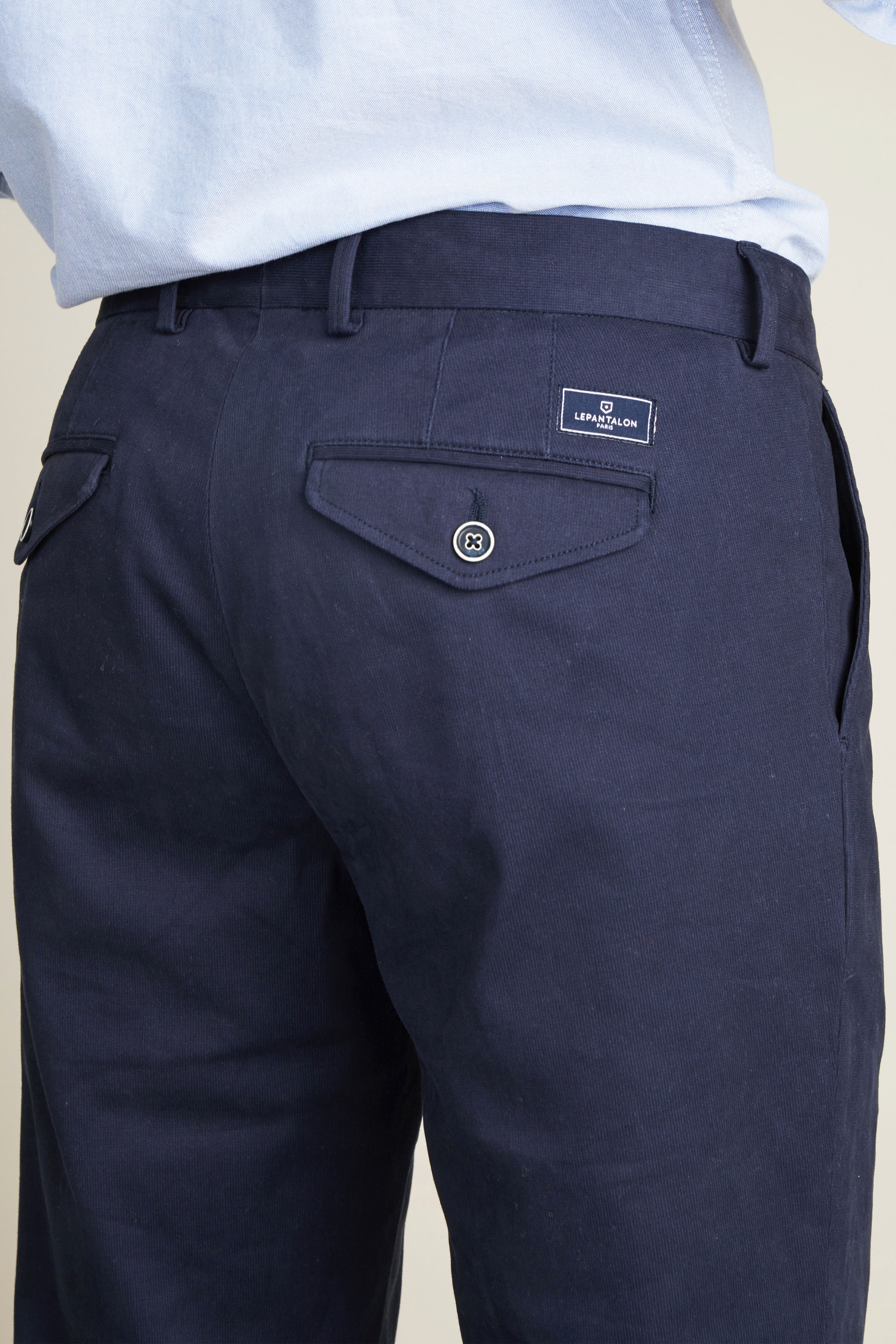 le-pantalon-chinos-homme-chino-pinces-bleu-marine image 3