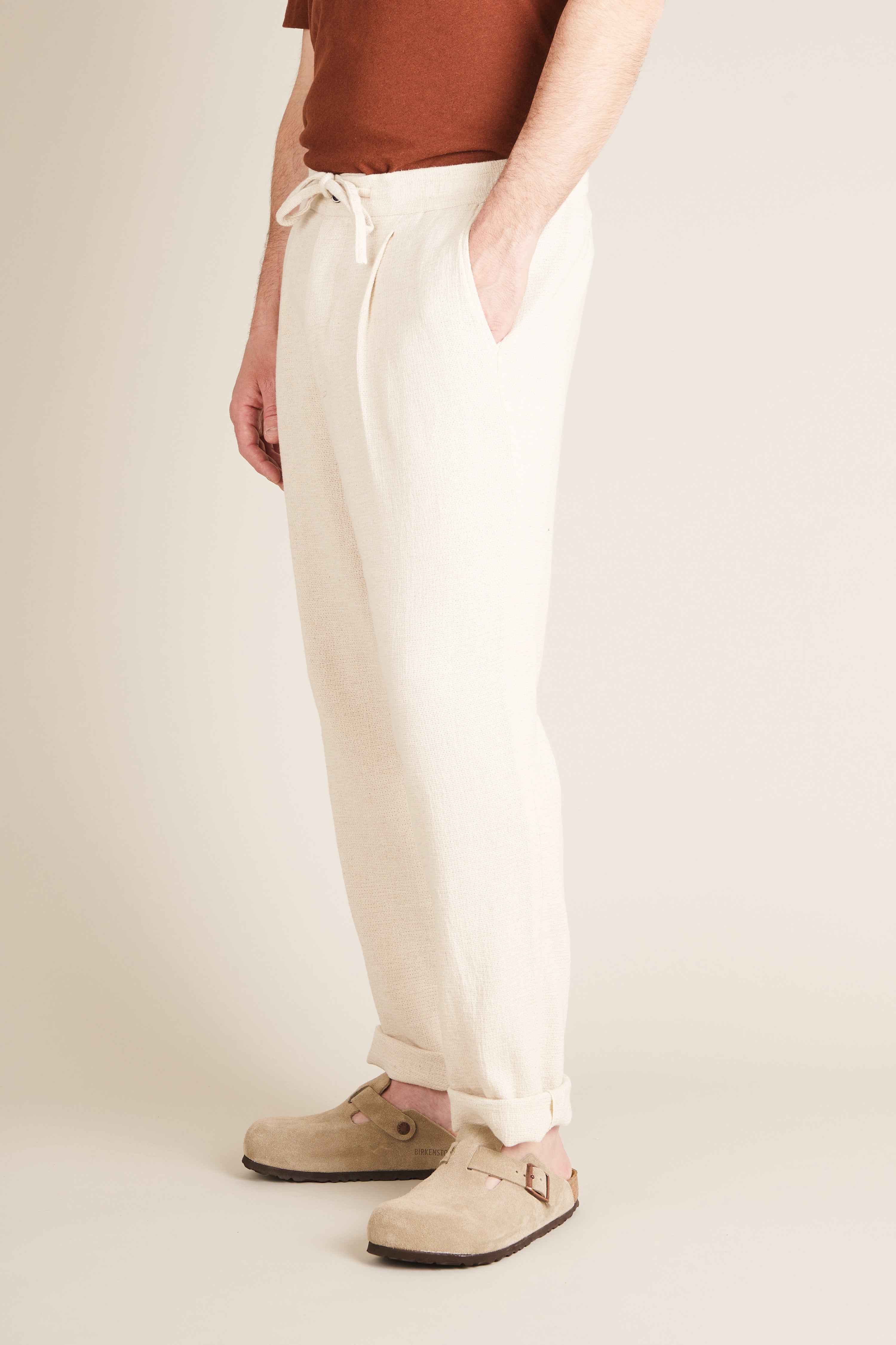 le-pantalon-jogpant-pantalon-jogging-cru-coton-lin-taille-42 image 4