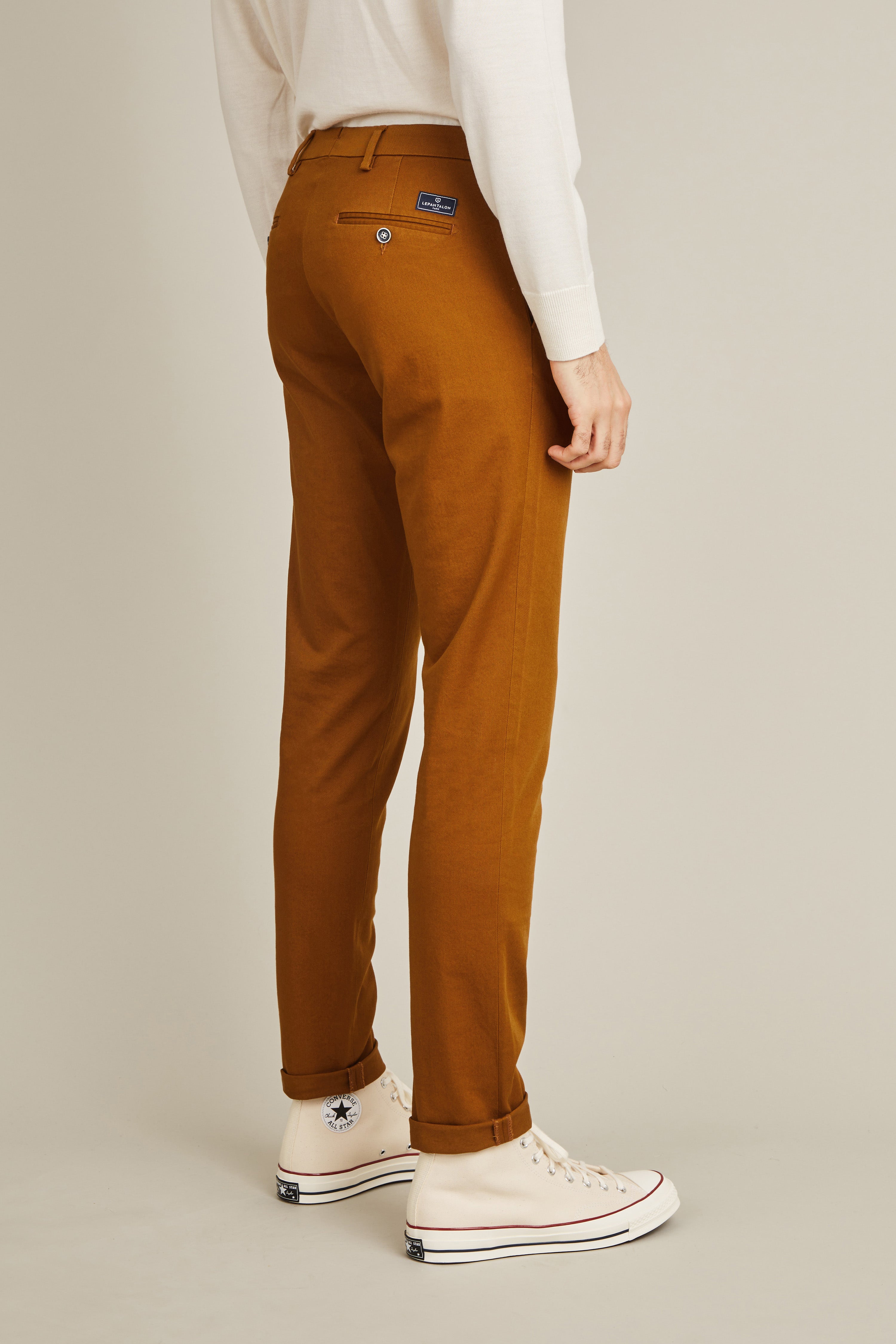 le-pantalon-chinos-homme-chino-camel-semi-slim-coton image 6