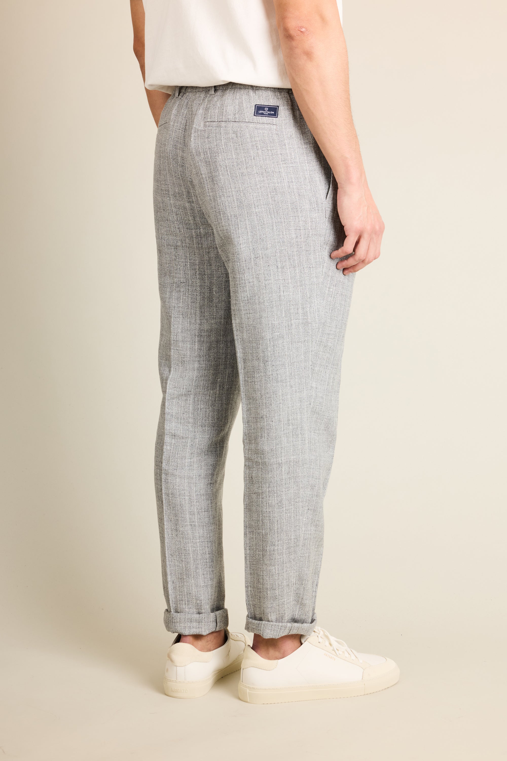 le-pantalon-pantalons-jogging-homme-jogpant-lin-coton-gris-ray image 6