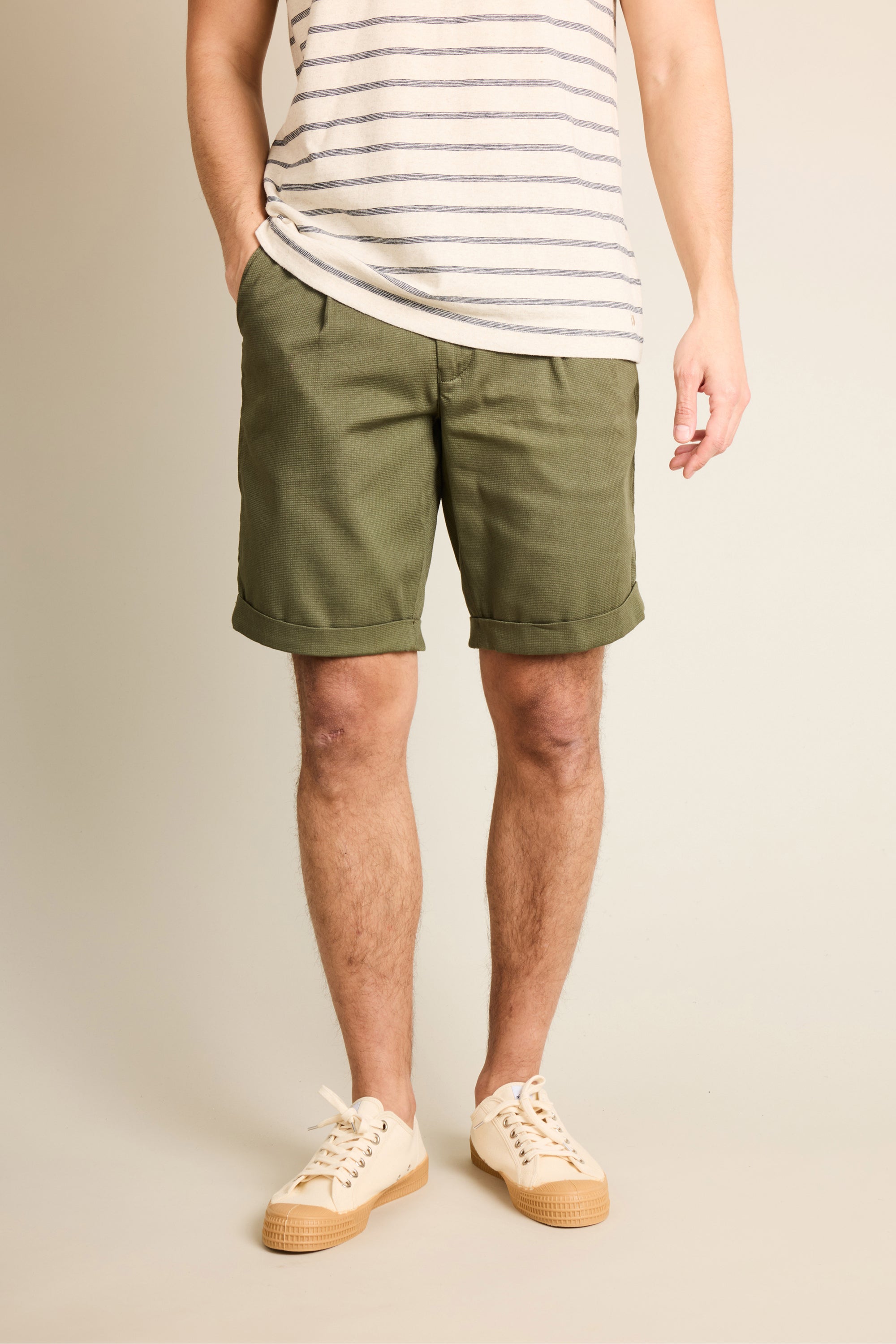 le-pantalon-bermudas-homme-fm-lpbct-2-kaki-coton image 1