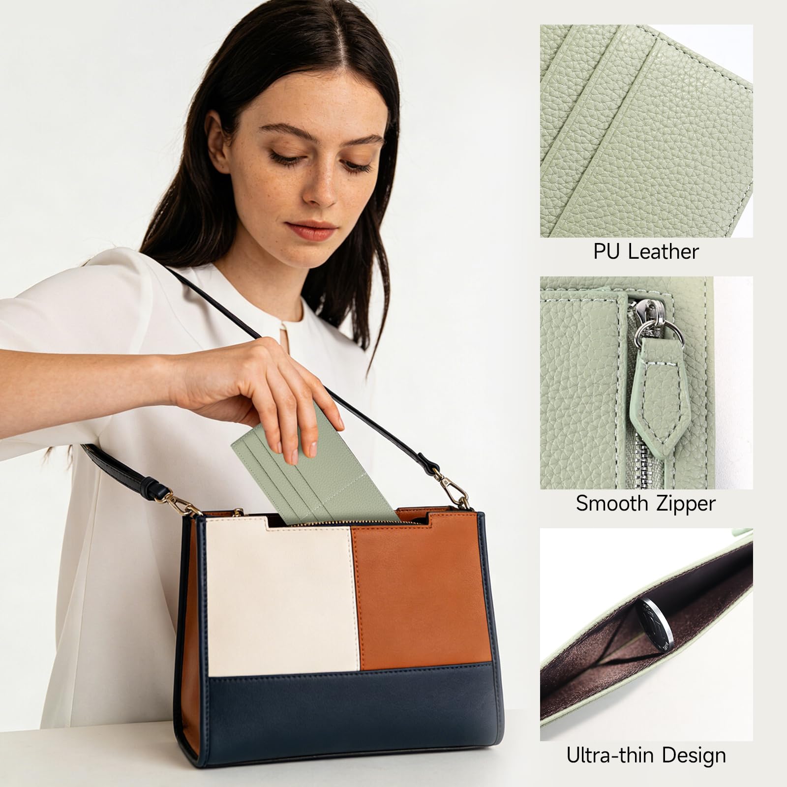 adistylinno-card-wallet-portefeuille-ultra-fin-vert-6-cartes image 2