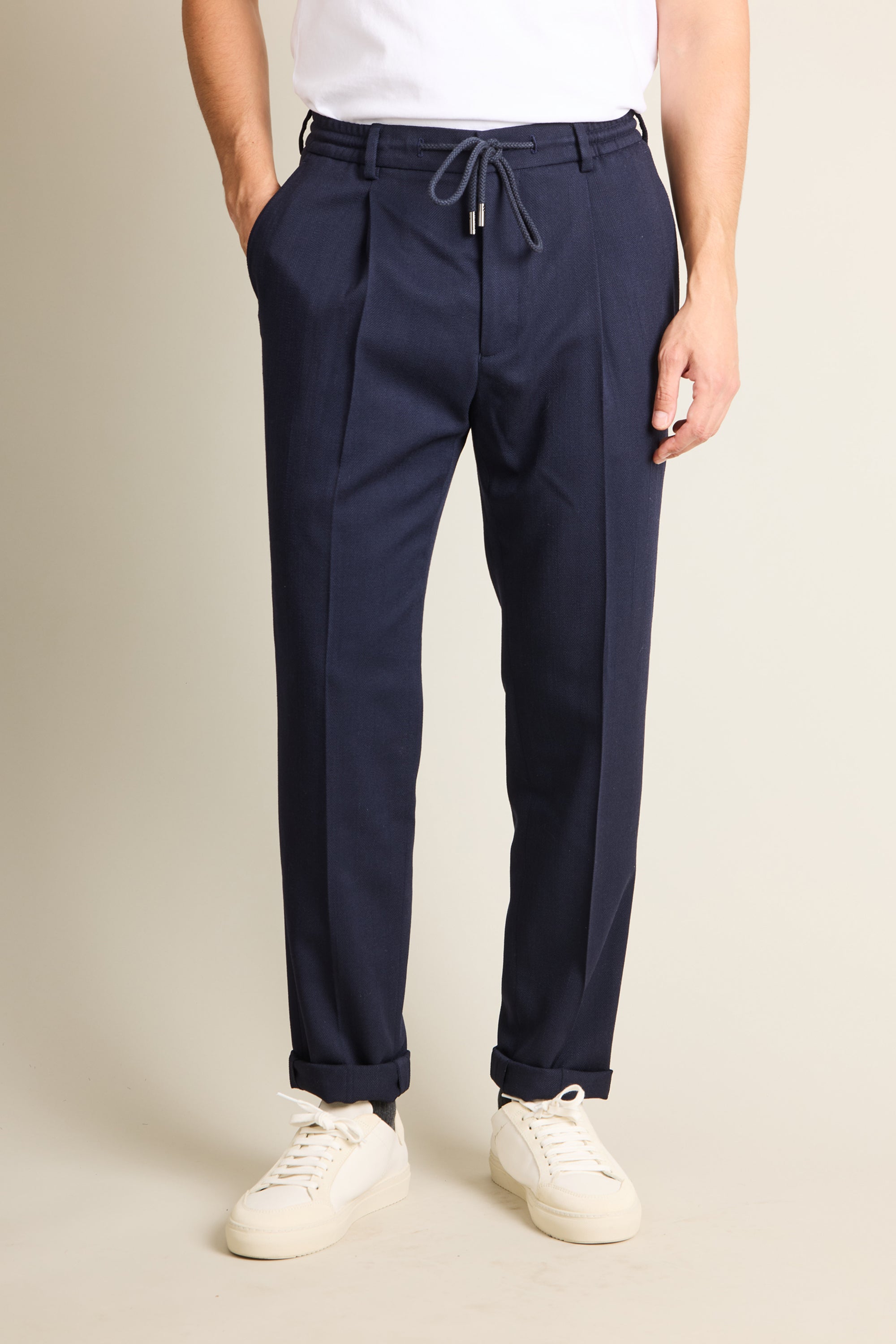le-pantalon-jogging-homme-jogpant-chevron-bleu-marine-laine image 1