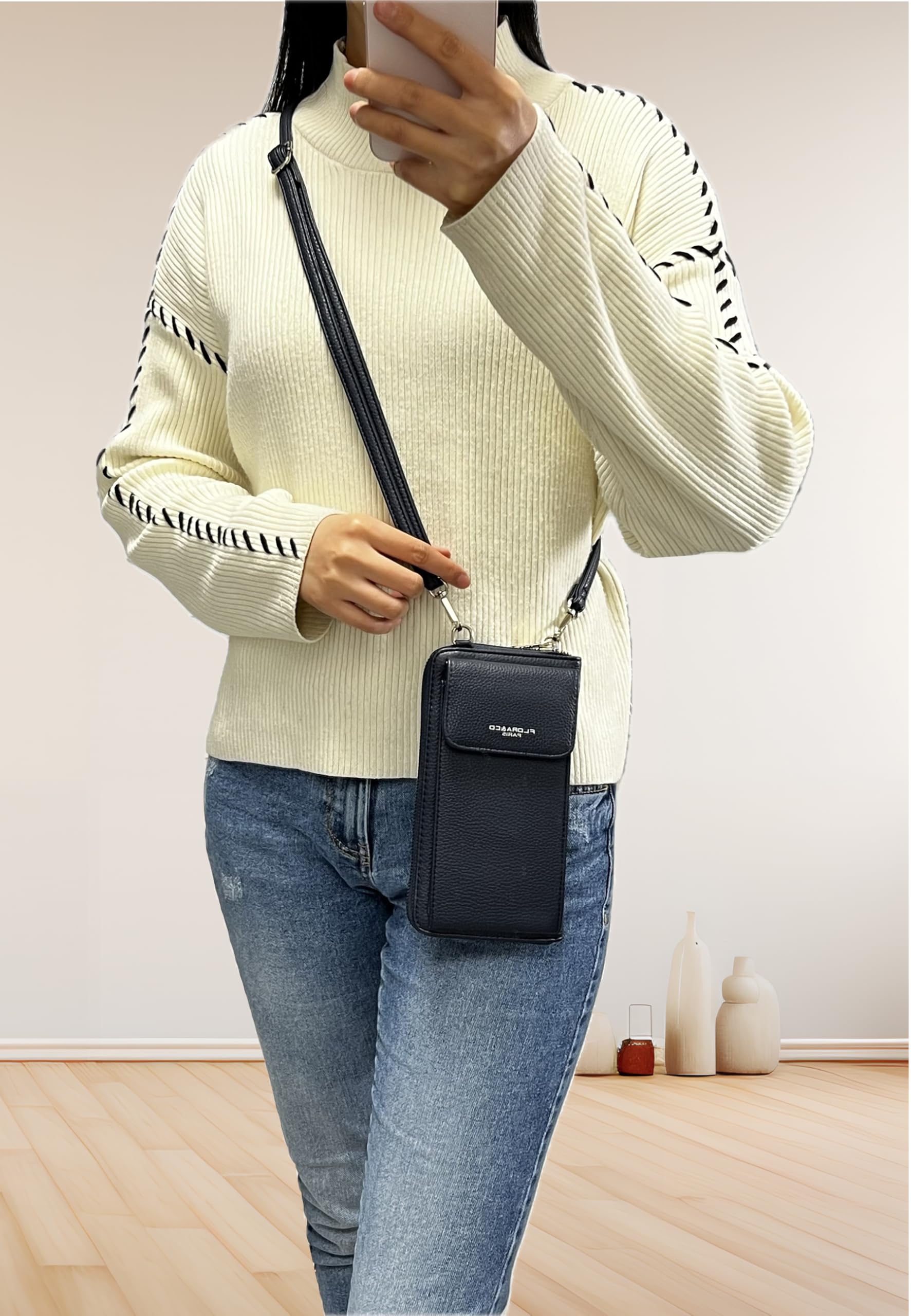 flora-co-pochettes-t-l-phones-pochette-t-l-phone-bleu-marine-simil image 2
