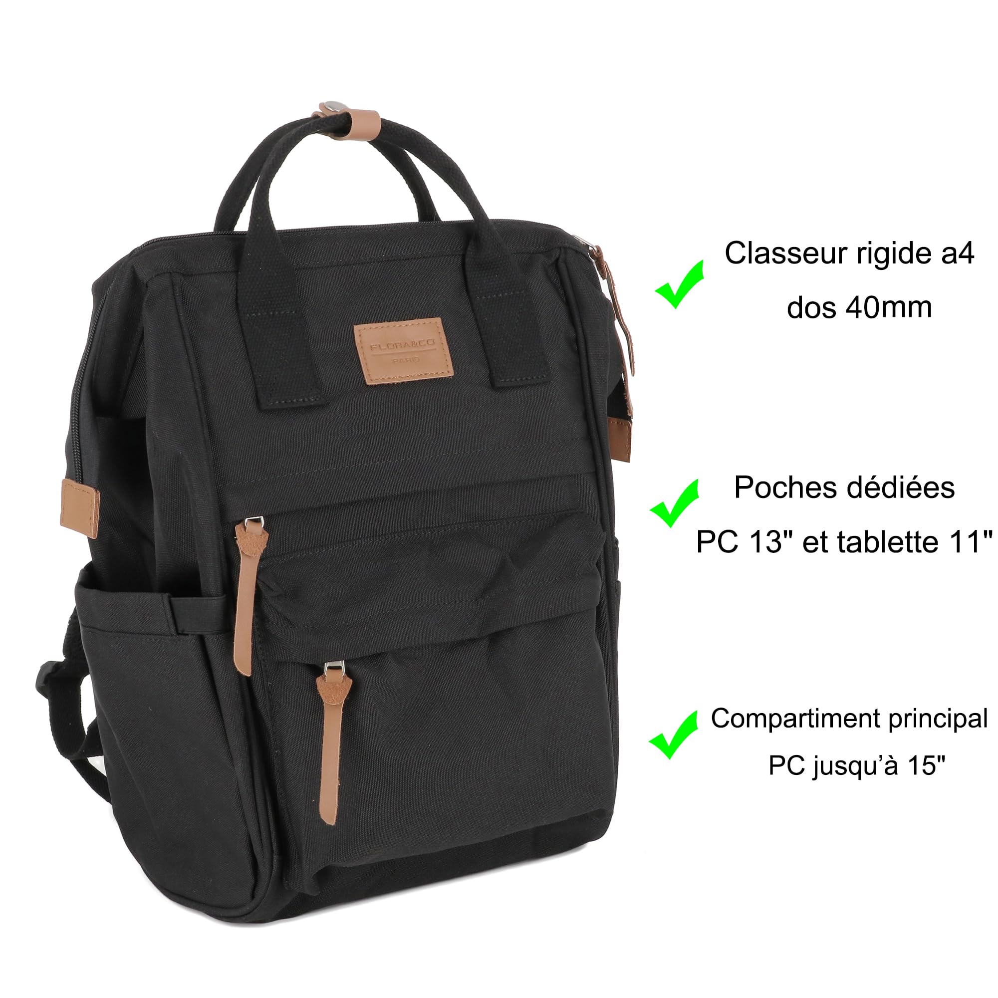 flora-co-sacs-dos-ordinateur-15-6-sac-noir-imperm-able image 2