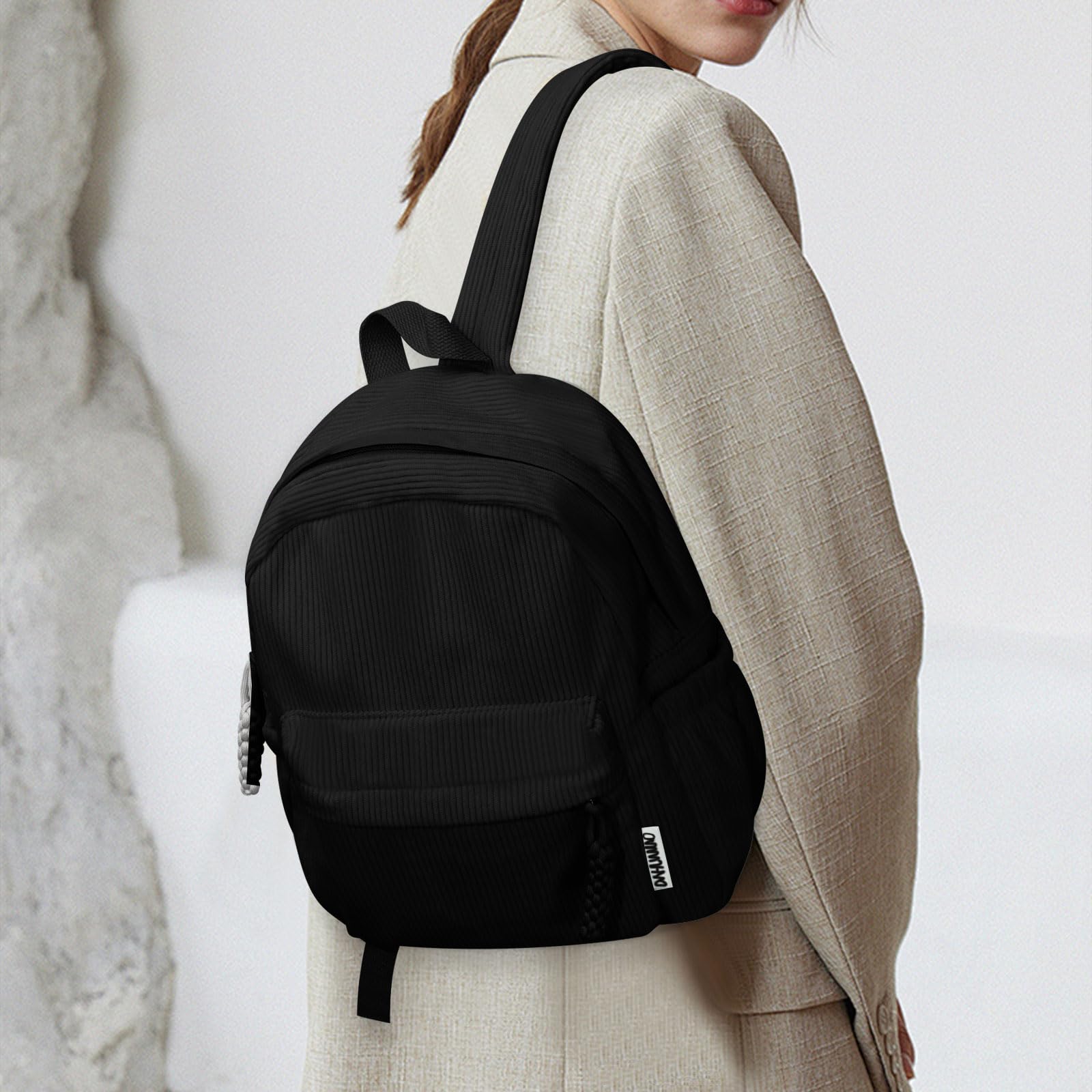 adistylinno-backpack-petit-sac-dos-femme-velours-noir image 5