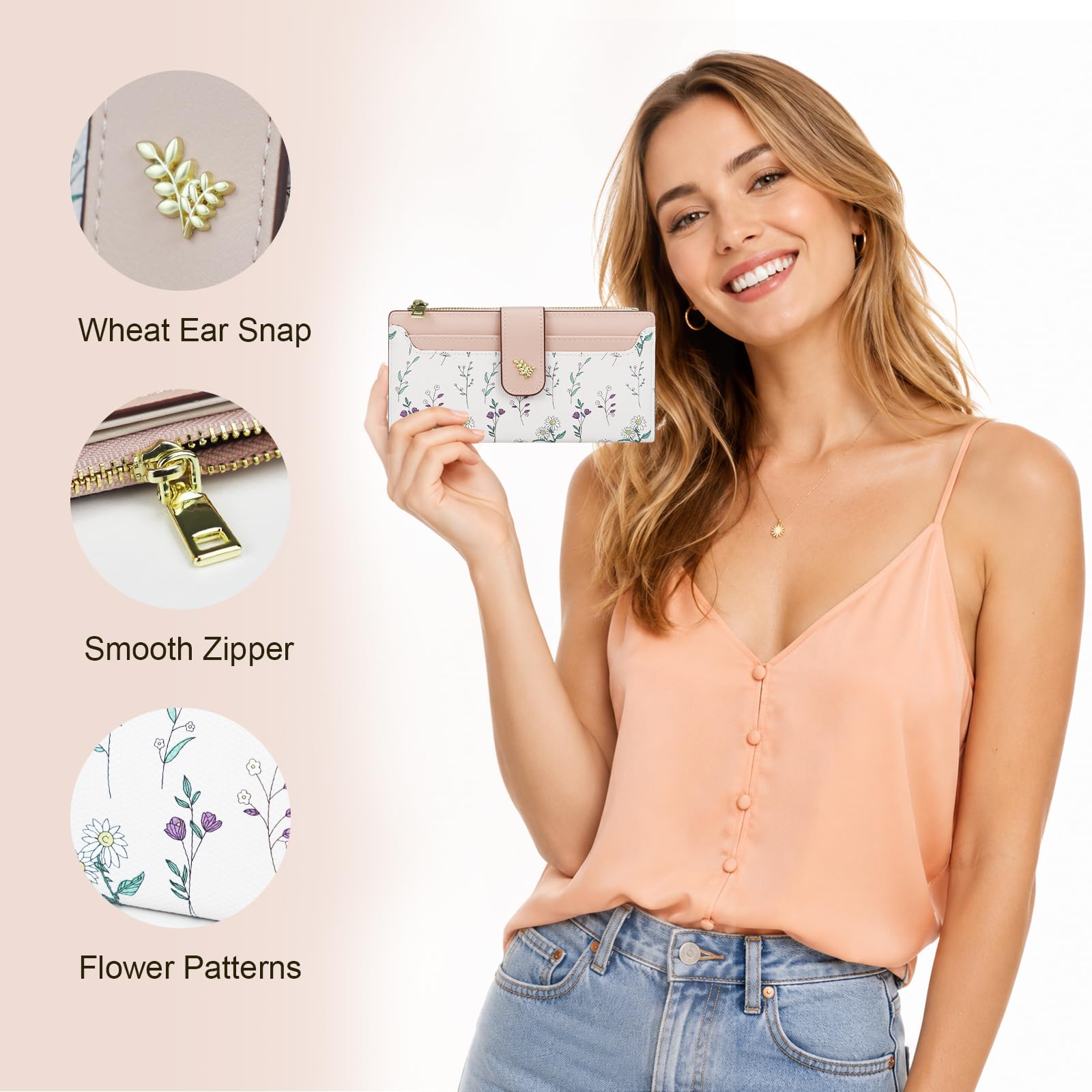 adistylinno-women-s-wallet-portefeuille-femme-rose-11-cartes image 3