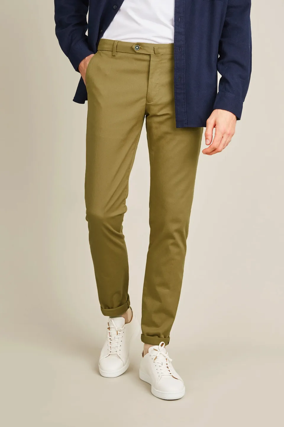 le-pantalon-chinos-fm-lpc-28-chino-bronze-coton-stretch image 1