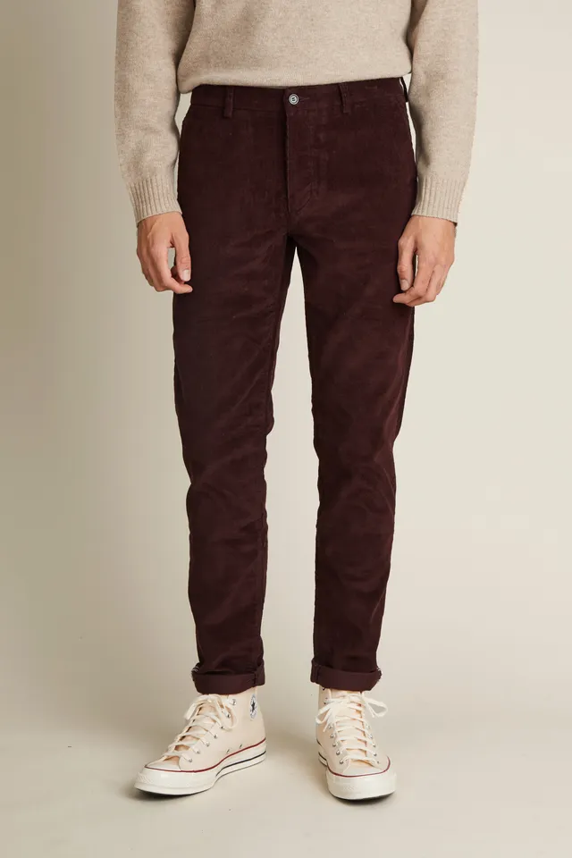 le-pantalon-velours-chino-homme-bordeaux-semi-slim-chaud image 1