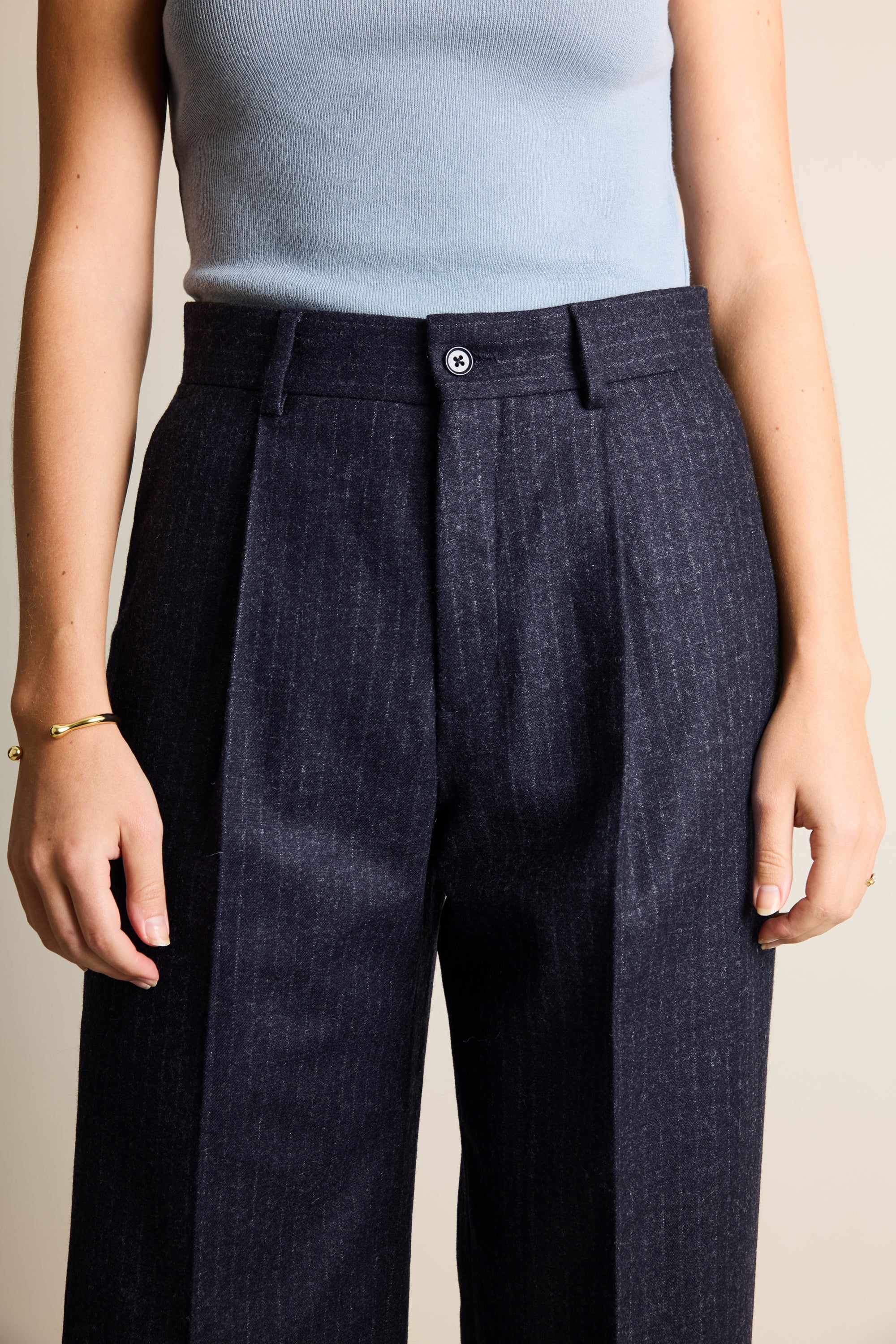 le-pantalon-palazzo-pantalon-flanelle-bleu-marine-ray-laine image 2