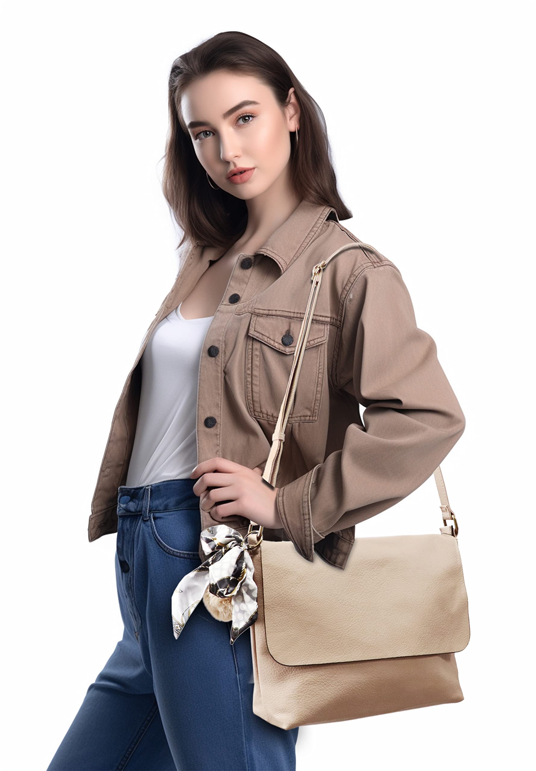 flora-co-sacs-bandouli-res-messenger-sac-bandouli-re-beige-pompon image 7