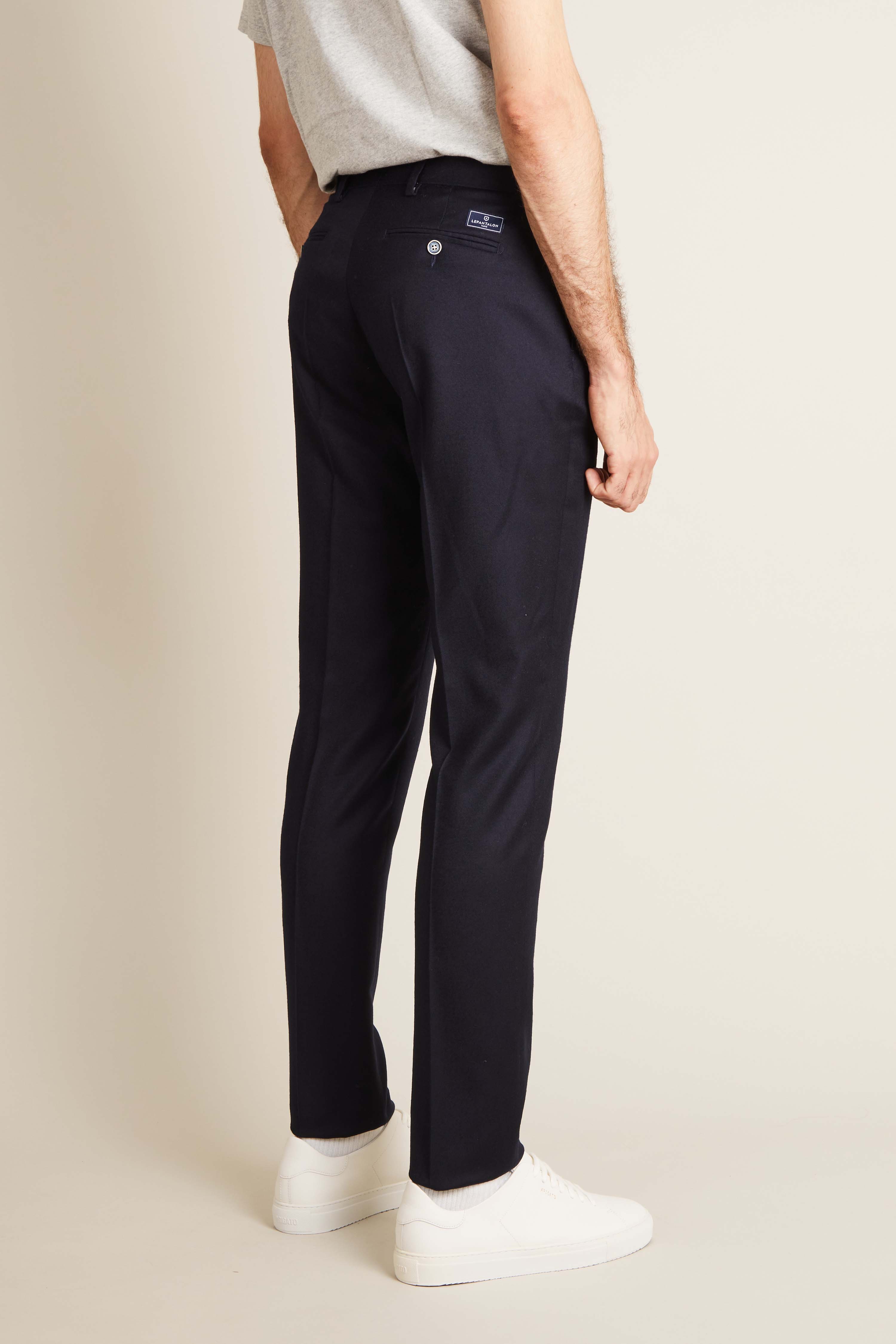 le-pantalon-flanelle-stretch-bleu-marine-laine-m-rinos image 3