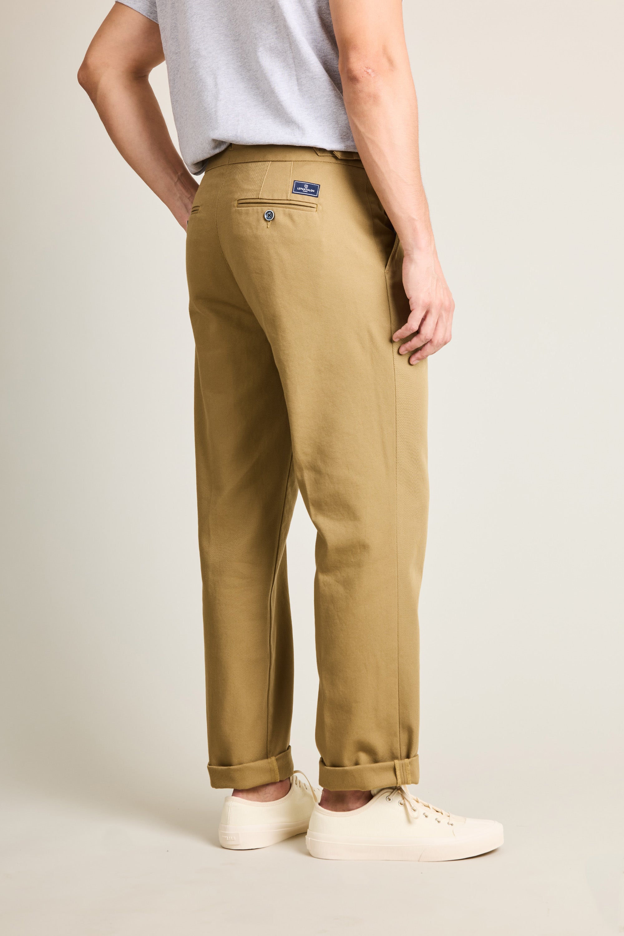 le-pantalon-chinos-homme-chino-droit-beige-fonc-coton image 5