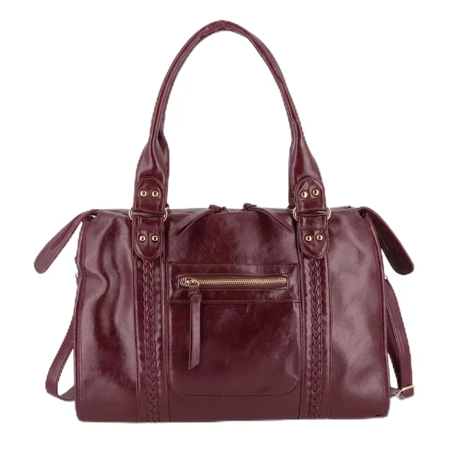 flora-co-sacs-main-sac-bowling-bordeaux-similicuir image 1