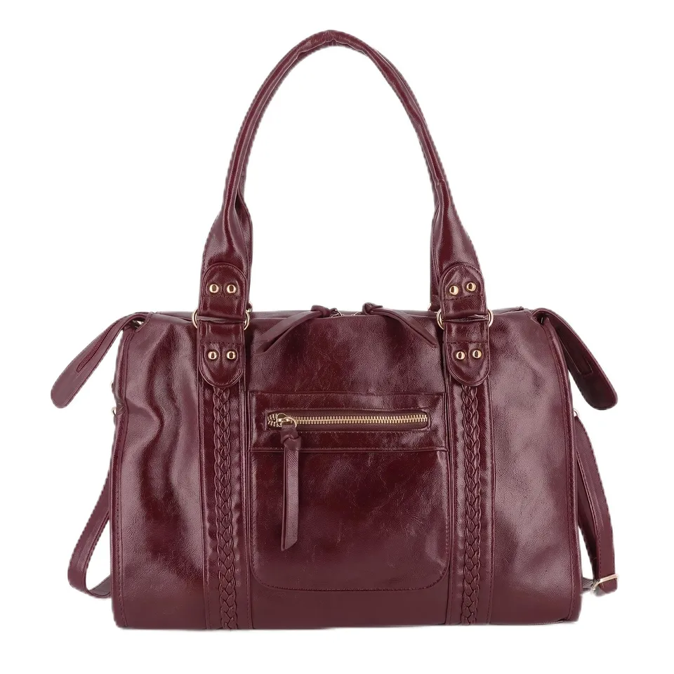 flora-co-sacs-main-sac-bowling-bordeaux-similicuir image 1