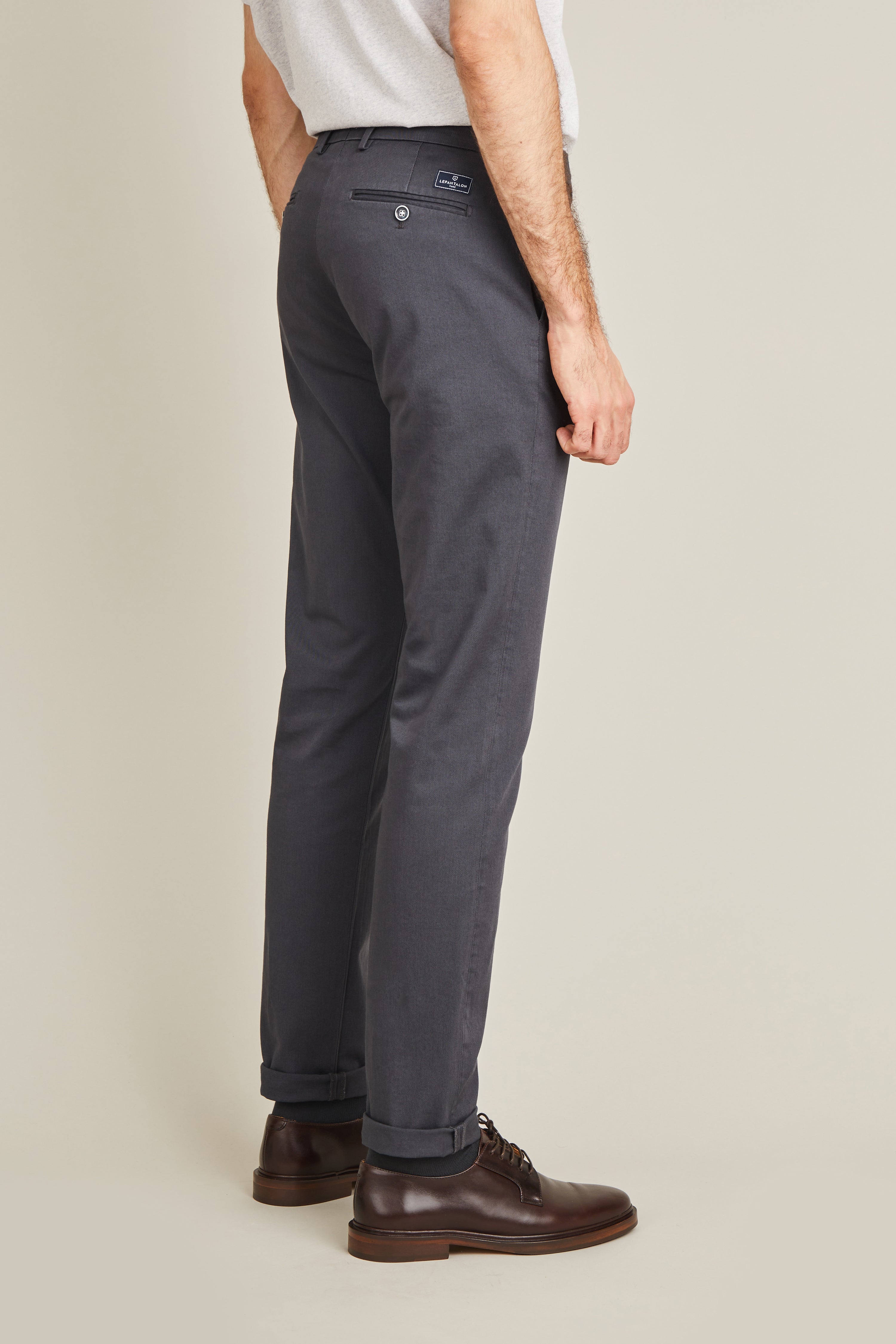 le-pantalon-chinos-homme-chino-gris-anthracite-coton image 5